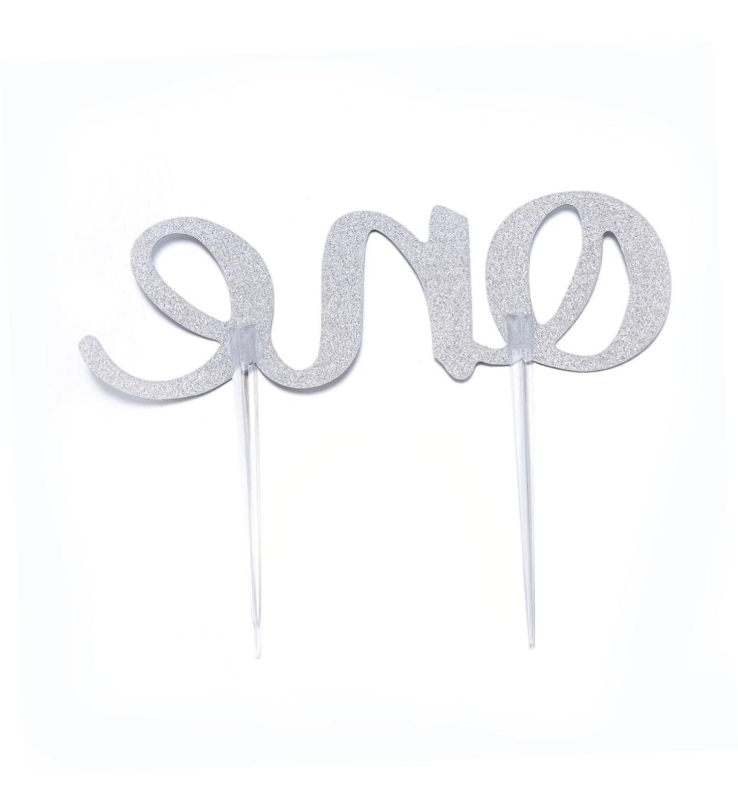 KONTONTY One Cupcake Picks Cupcake Topper Glitter Cake Toppers Birthday Cake Double Sided - Buy Online on GoSupps.com