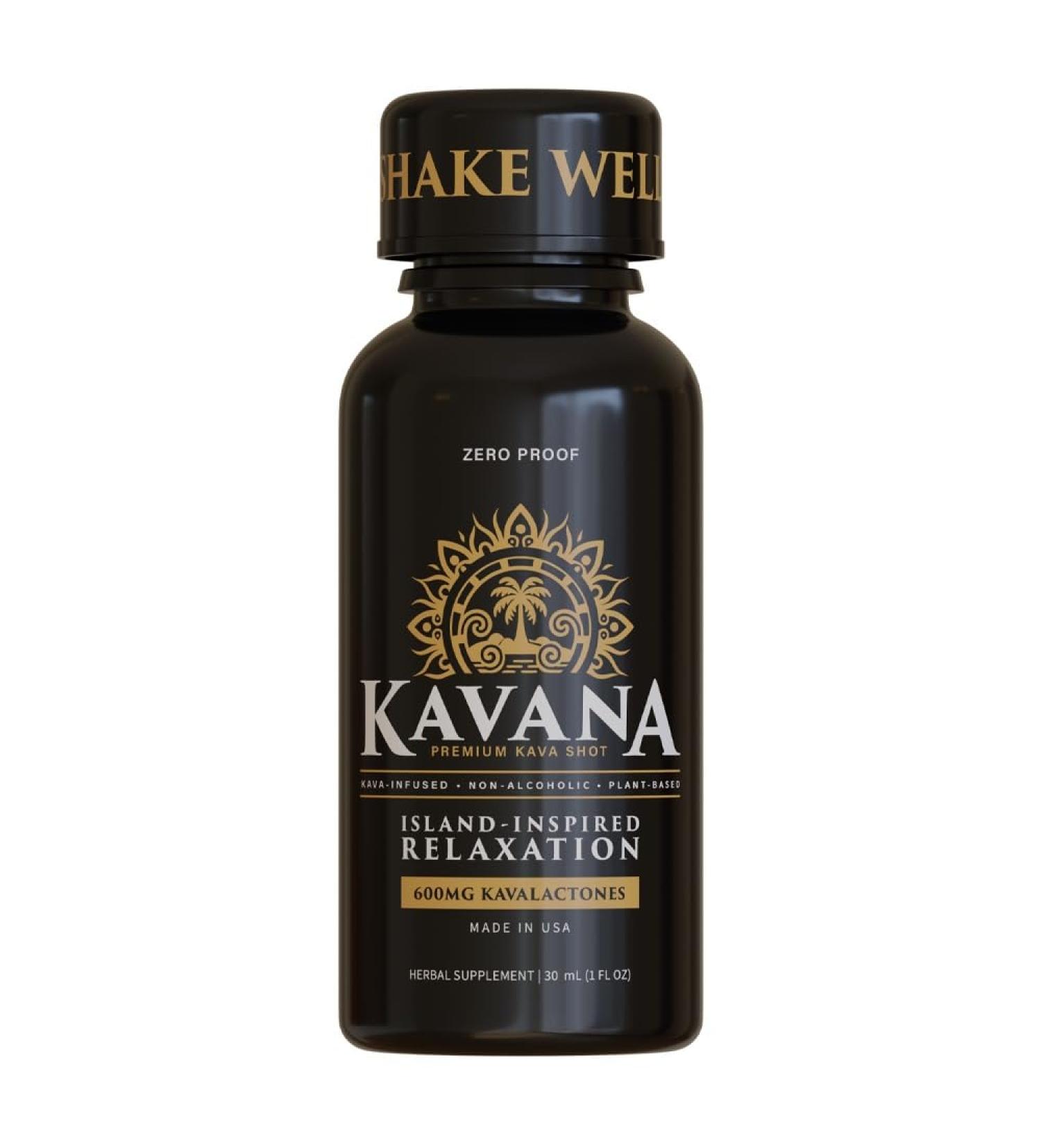 Kavana Kava Shots - Made in USA 4X Concentrated Non-Alcoholic Drinks & Sugar-Free Kava Root Drink Plant-Based Alternative with Natural Citrus Flavor Smooth Mocktails Botanical Spirit 1 Pack Single - Buy Online on GoSupps.com