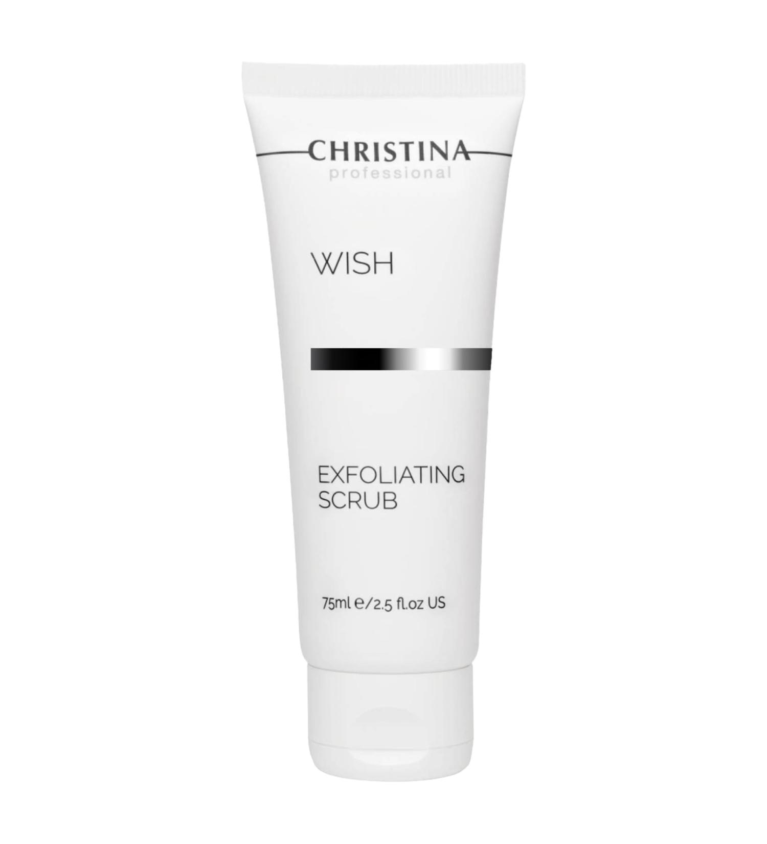 Christina Wish Deep Exfoliating Face Scrub 75ml Unclogs Pores & Deep Cleanses with Mint & Crystals Ideal for All Skin Types - Buy Online on GoSupps.com