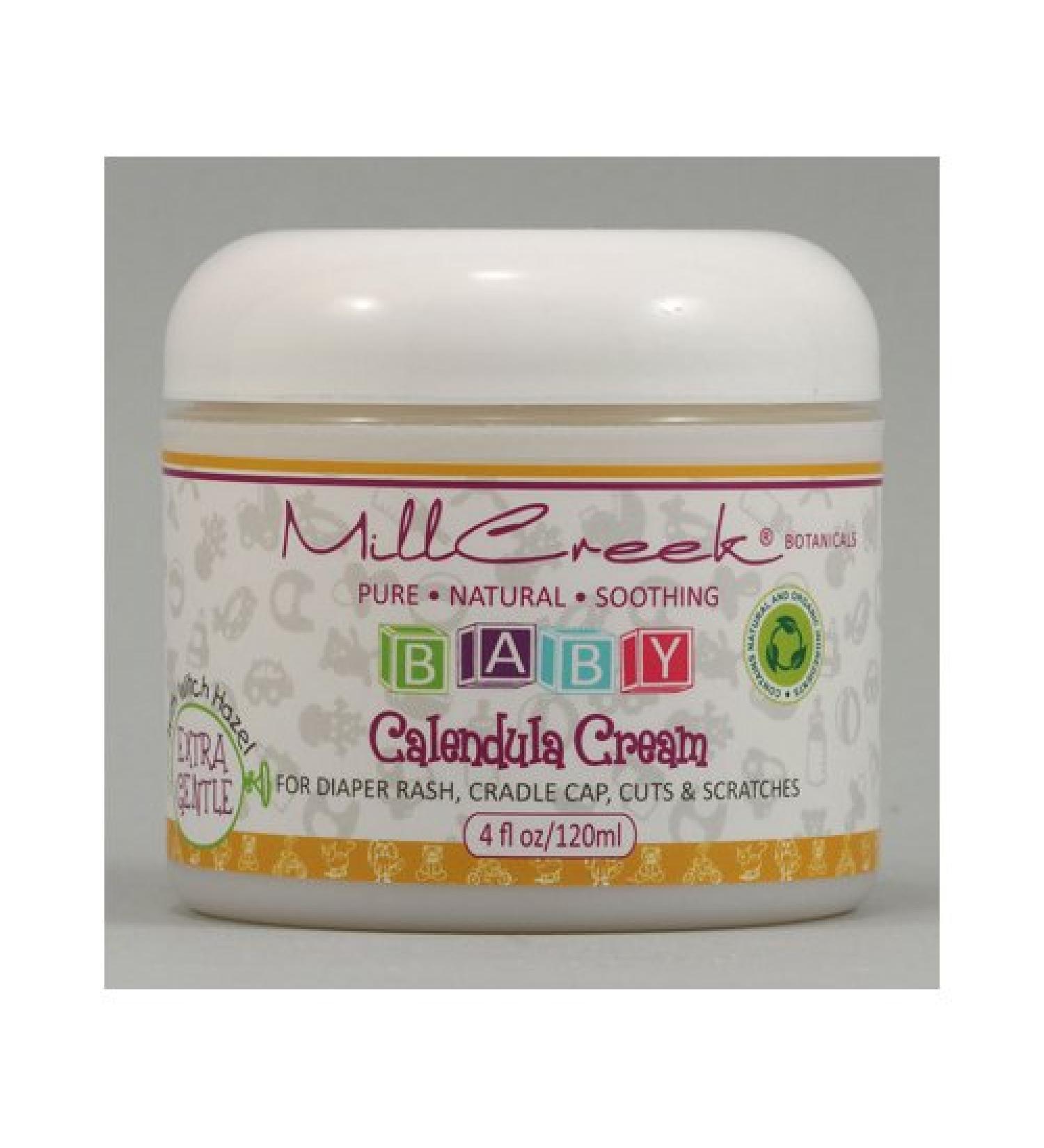 Mill Creek Baby Calendula Cream 4 oz - Natural Soothing Moisturizer for Sensitive Skin - Buy Online on GoSupps.com