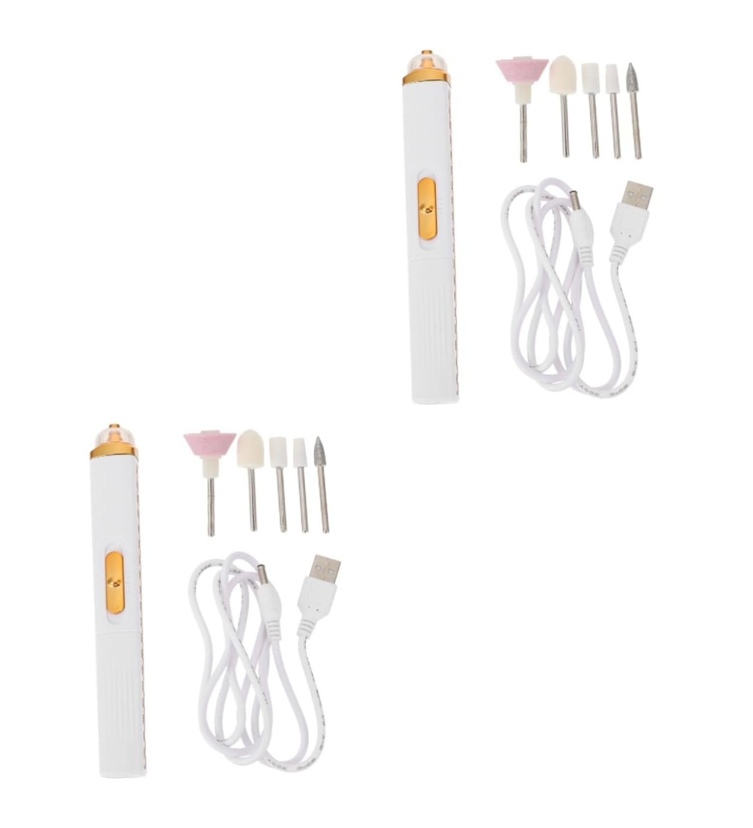 POPETPOP 2pcs nail polisher diamond grinding head nail art drill kit electric nail filer Portable File Machine nail art grinding head electric grinding machine abs pedicure Hand drill white 15.2X2X2CMx2pcs Whitex2pcs - Buy Online on GoSupps.com