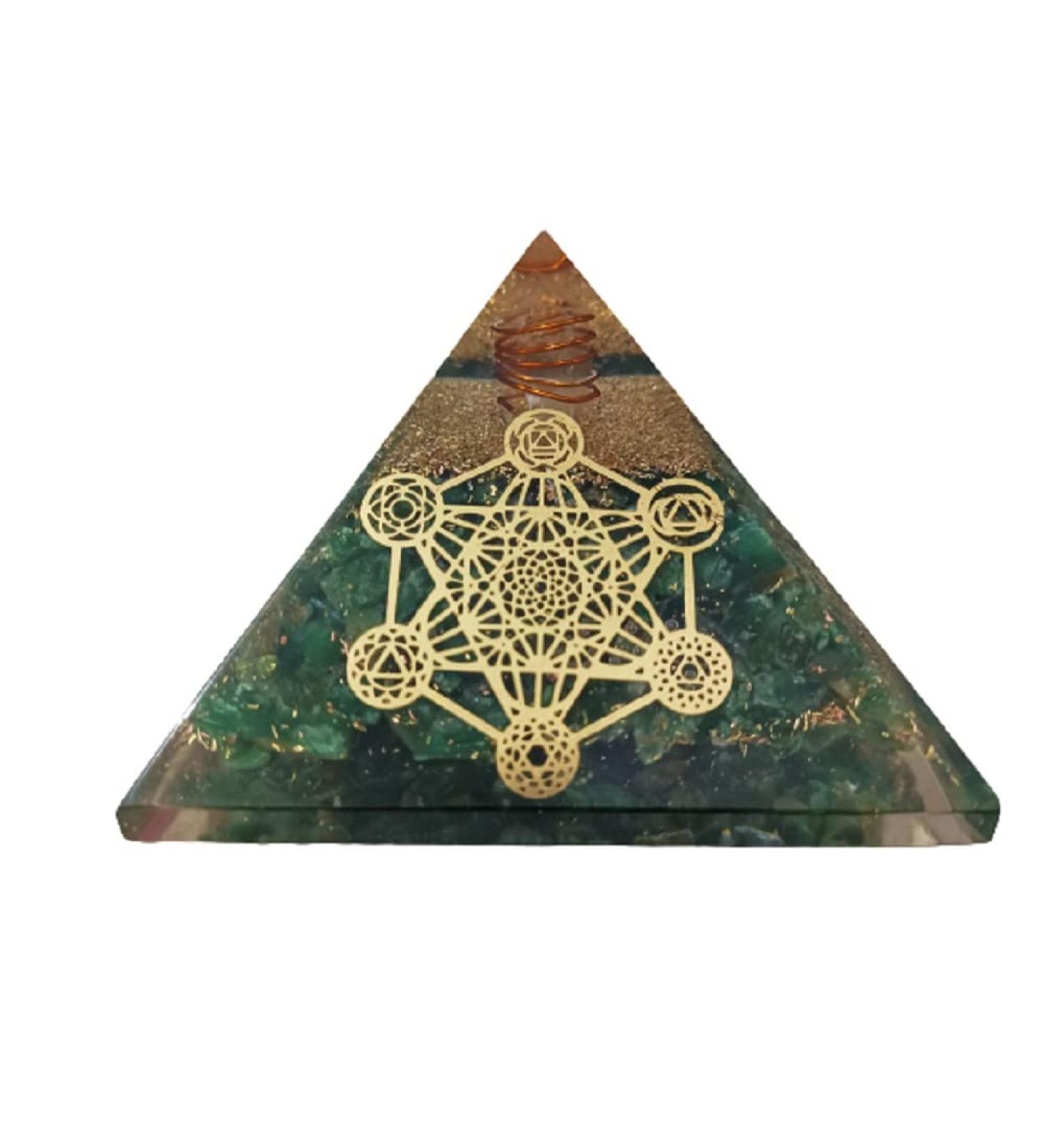 P&R UK Green Aventurine Orgonite Pyramid - Reiki Charged Healing Crystal for Chakra Meditation - Buy Online on GoSupps.com