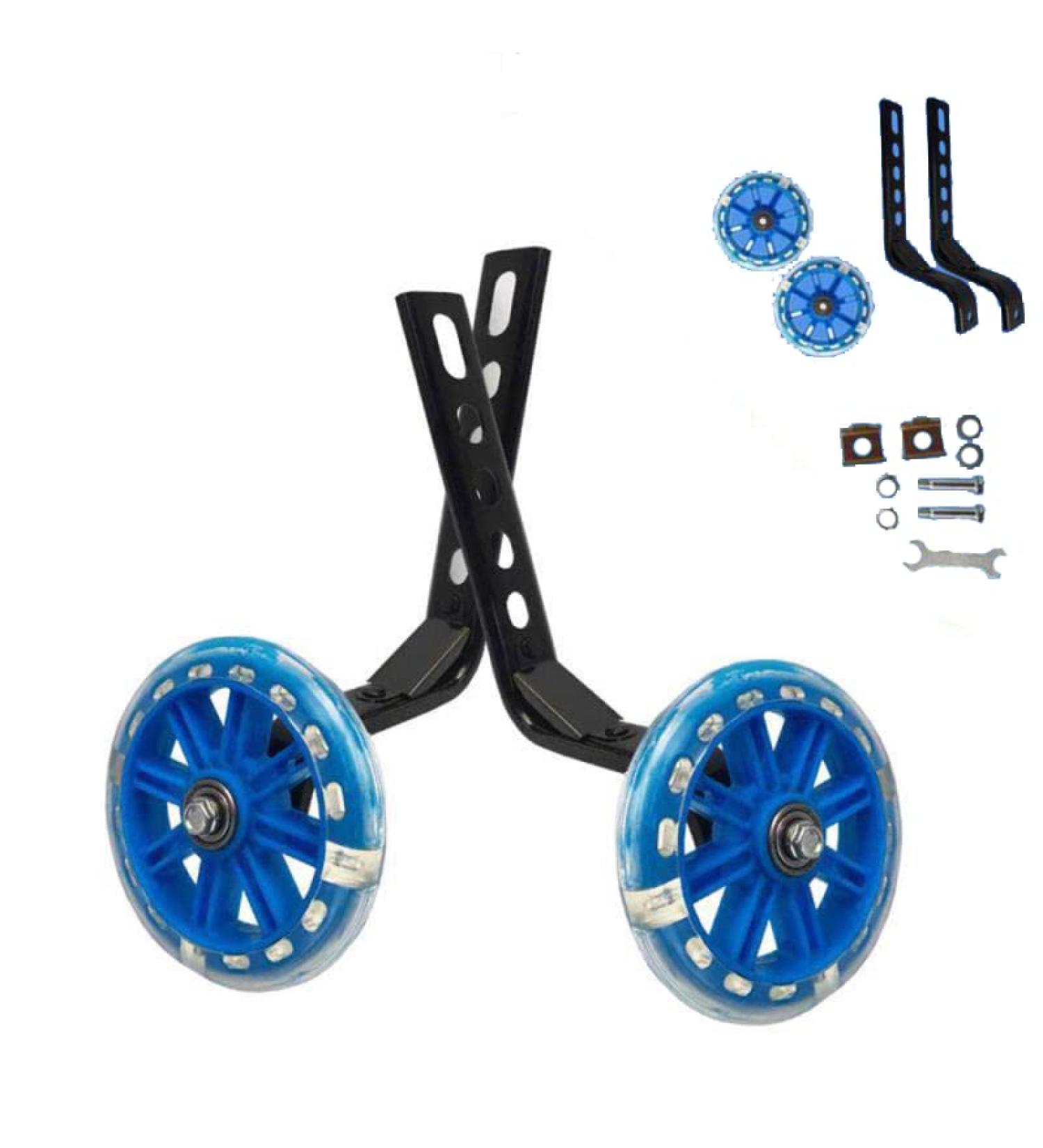 KRESSF Flash Mute Wheel Training Wheels Bicycle Stabilizer Kit - Blue | Fits 12-20 Inch Kids Bikes - Buy Online on GoSupps.com