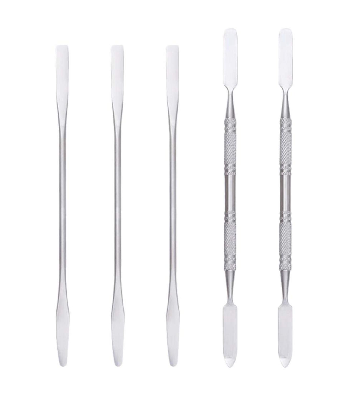 5pcs Makeup Spatulas Cosmetics Mixing Tools Metal Spatula Nail Art Beauty Scoop Facial Cream Mixing Stick for Mixing and Sampling (Silver) - Buy Online on GoSupps.com
