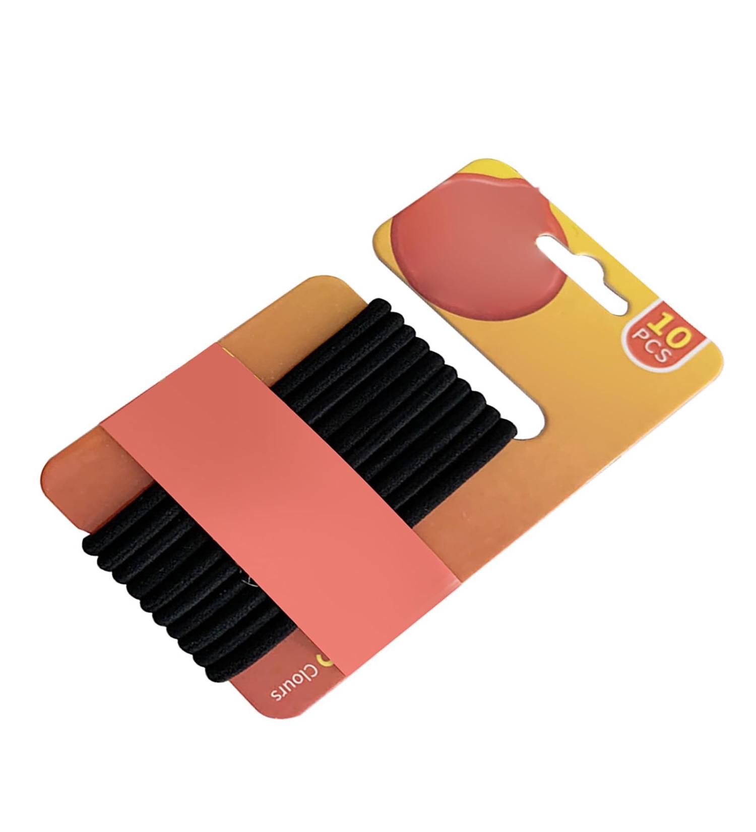 Black Hair Ties Set Fashion Ponytail Holder Anti Slip Hair Accessories for Thick Hair with High Elasticity Basic Style - Buy Online on GoSupps.com