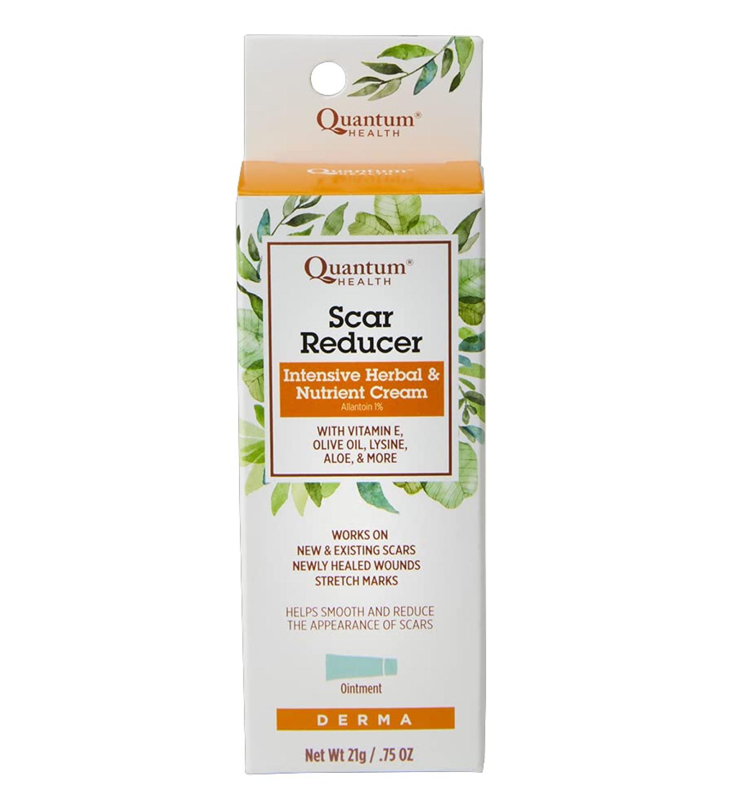 Quantum Health Scar Reducer Cream | For New & Existing Scars, Stretch Marks, Wounds | Herbal & Nutrient Formula | 0.75oz - Buy Online on GoSupps.com