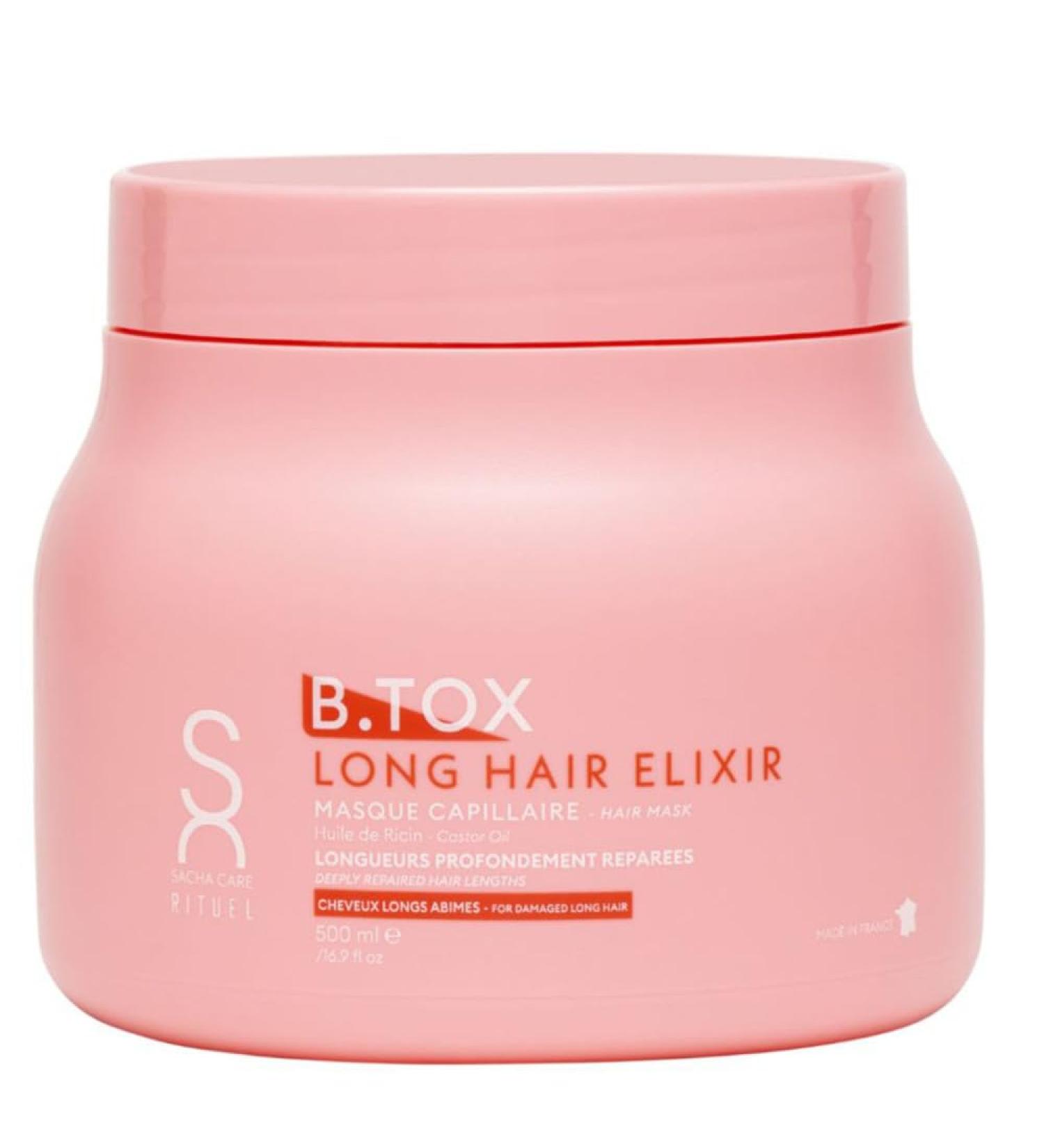 Sacha Care Long Hair Elixir B-Tox Ritual with castor oil for shiny revitalized and strong hair intensely nourishing for healthy hair 500 ml