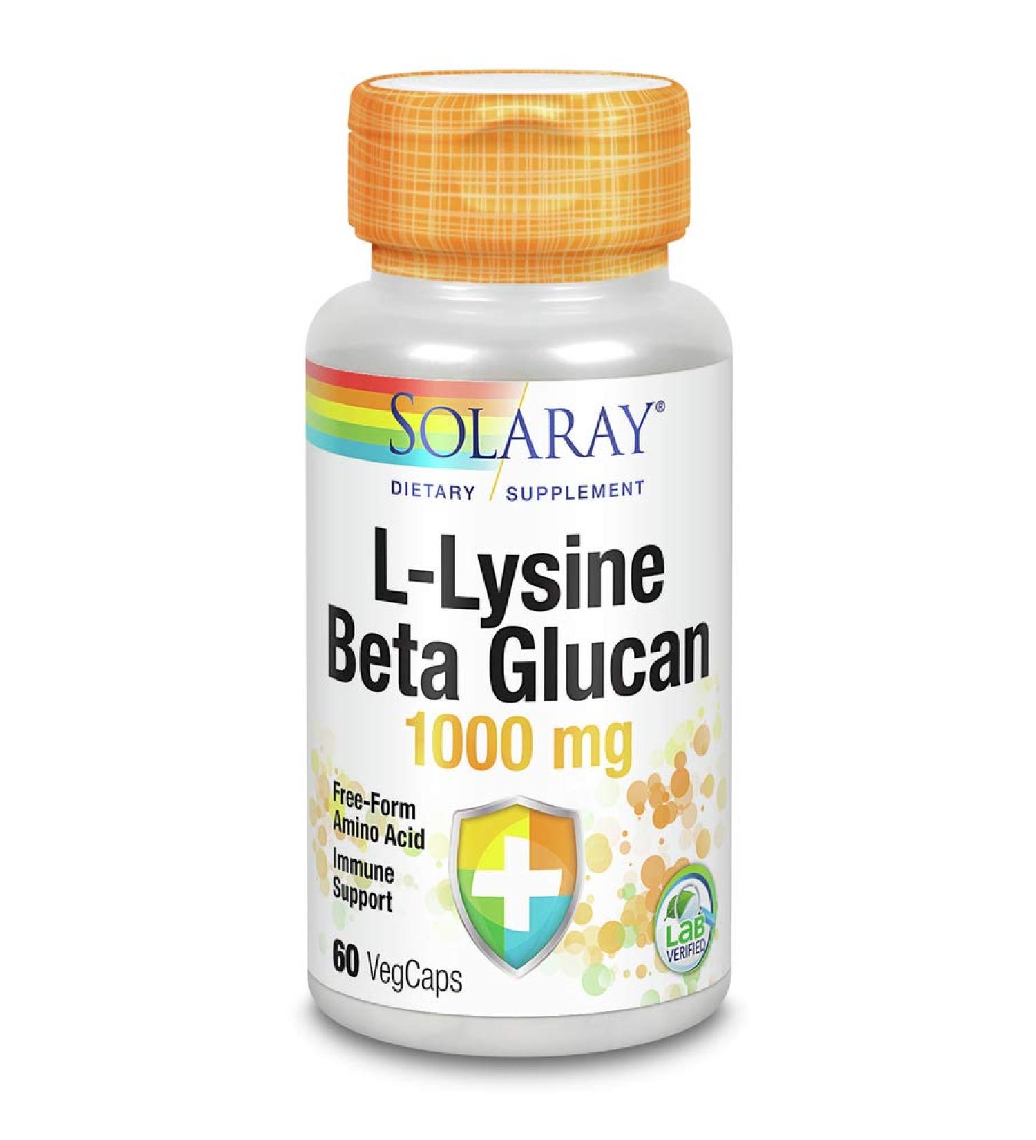 Lysine with Beta Glucan Solaray 60 Caps