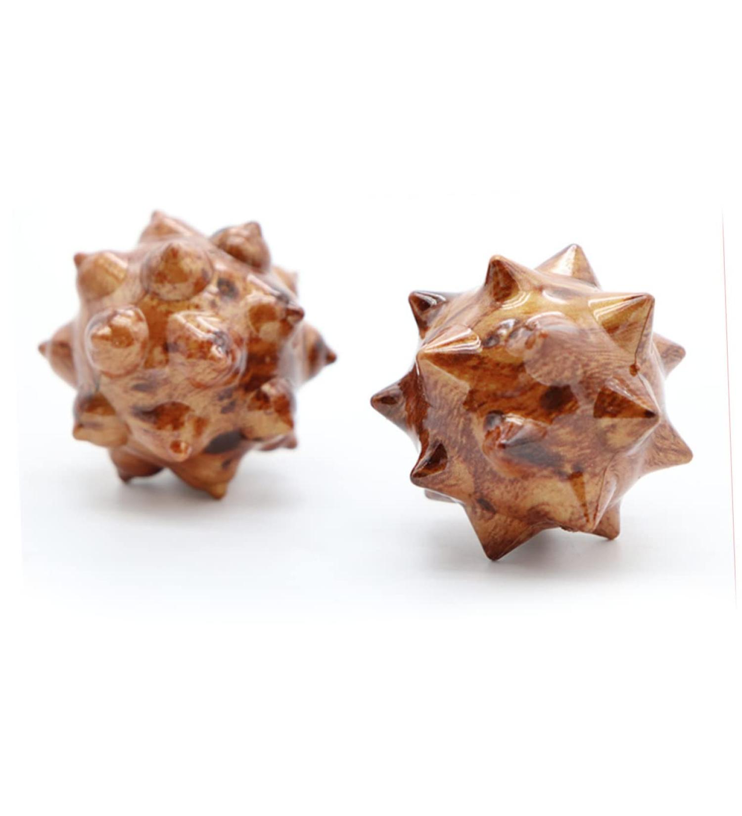 Magiclulu Hand Massage Ball - Trigger Point Device for Effective Meridian Therapy 5x5cm Brown - Relieve Stress & Pain with Lacrosse Finger Massage Gear - Buy Online on GoSupps.com