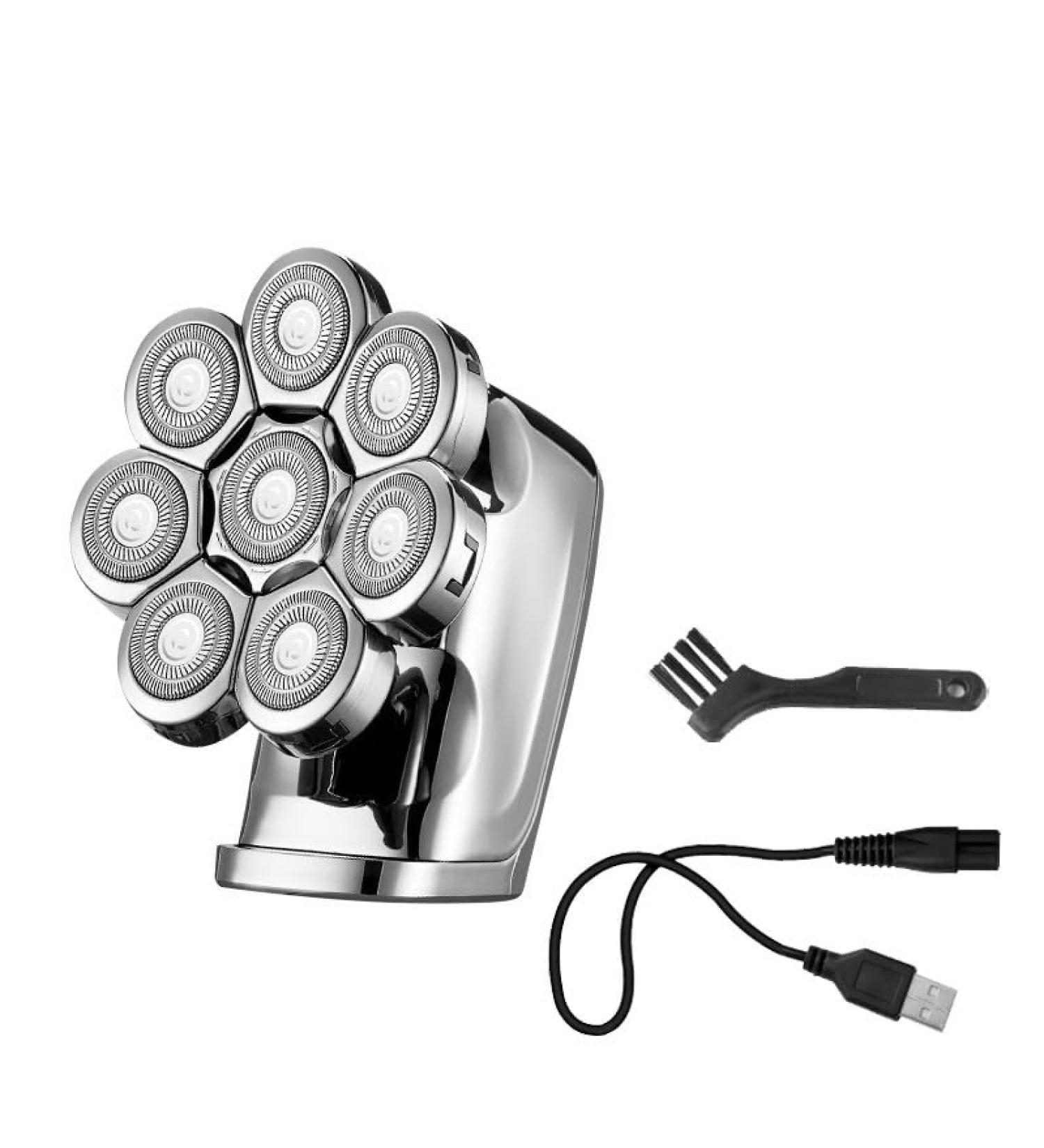Electric Shaver & Hair Clipper for Bald Heads - Waterproof Rechargeable Men's Trimmer with 8 Floating Cutters - Buy Online on GoSupps.com