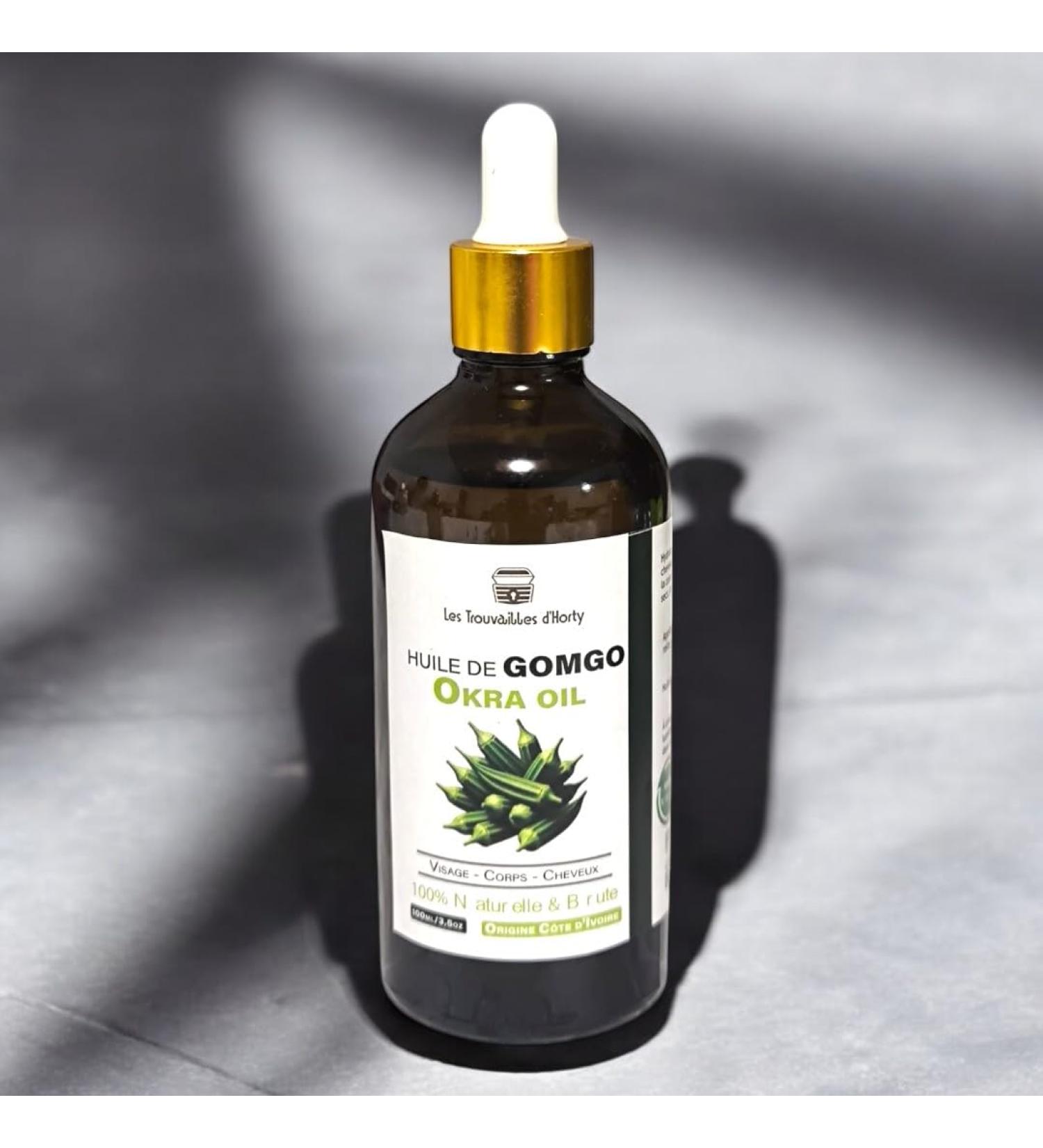 Les Trouvailles D'Horty Natural okra oil provides nourishment shine and softness to hair and skin 100ml