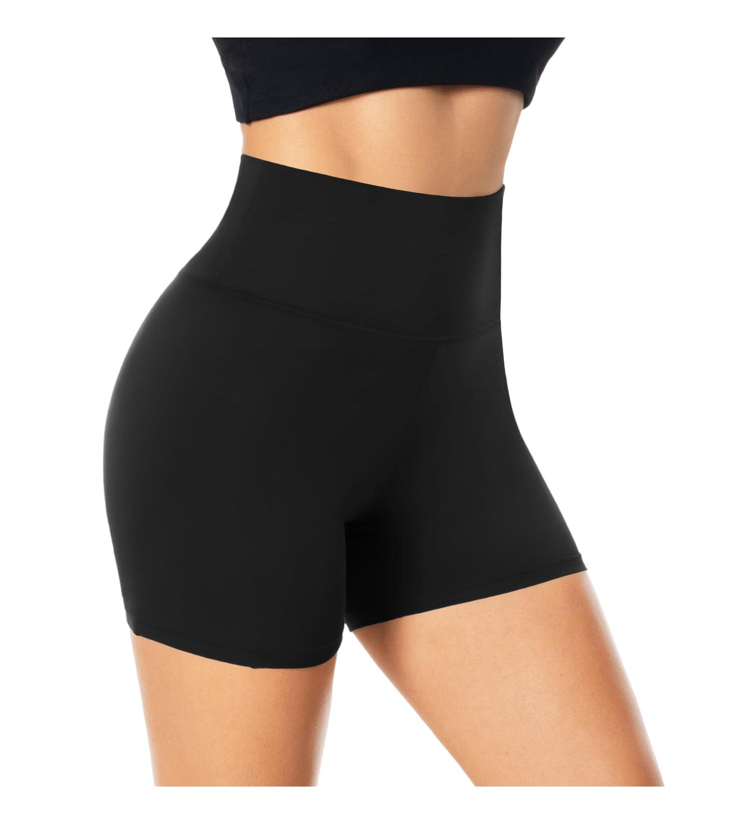 Fuelmefoot Women's High Waist Cycling Pants - Summer Yoga Shorts & Fitness Leggings - Black - Size L-XL - Buy Online on GoSupps.com
