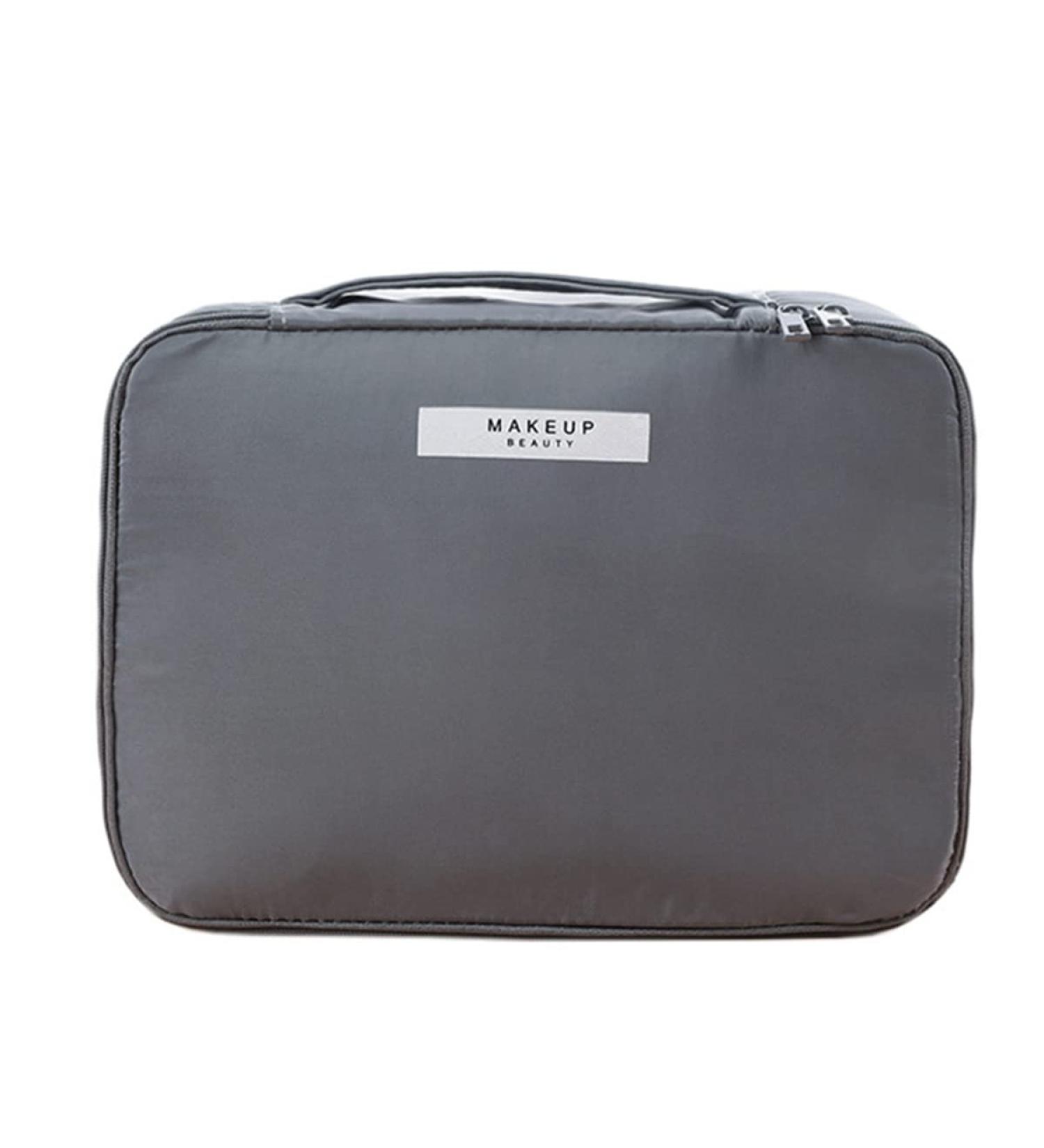 Large Grey Travel Makeup Organizer Bag for Women and Girls | Cosmetic Case - Buy Online on GoSupps.com