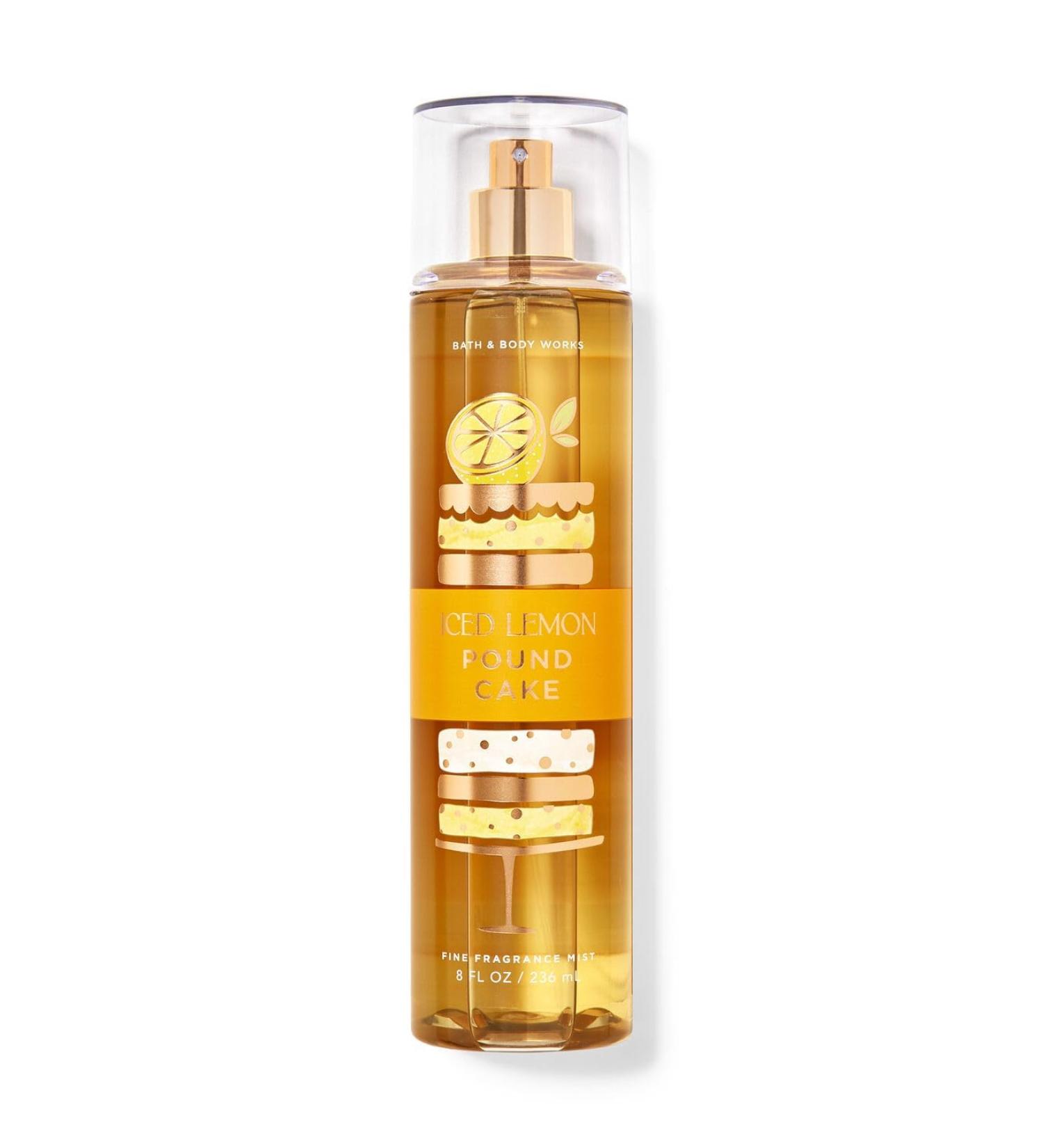 Bath & Body Works Fine Fragrance Body Spray Mist 8 fl oz / 236 mL (Iced Lemon Pound Cake)