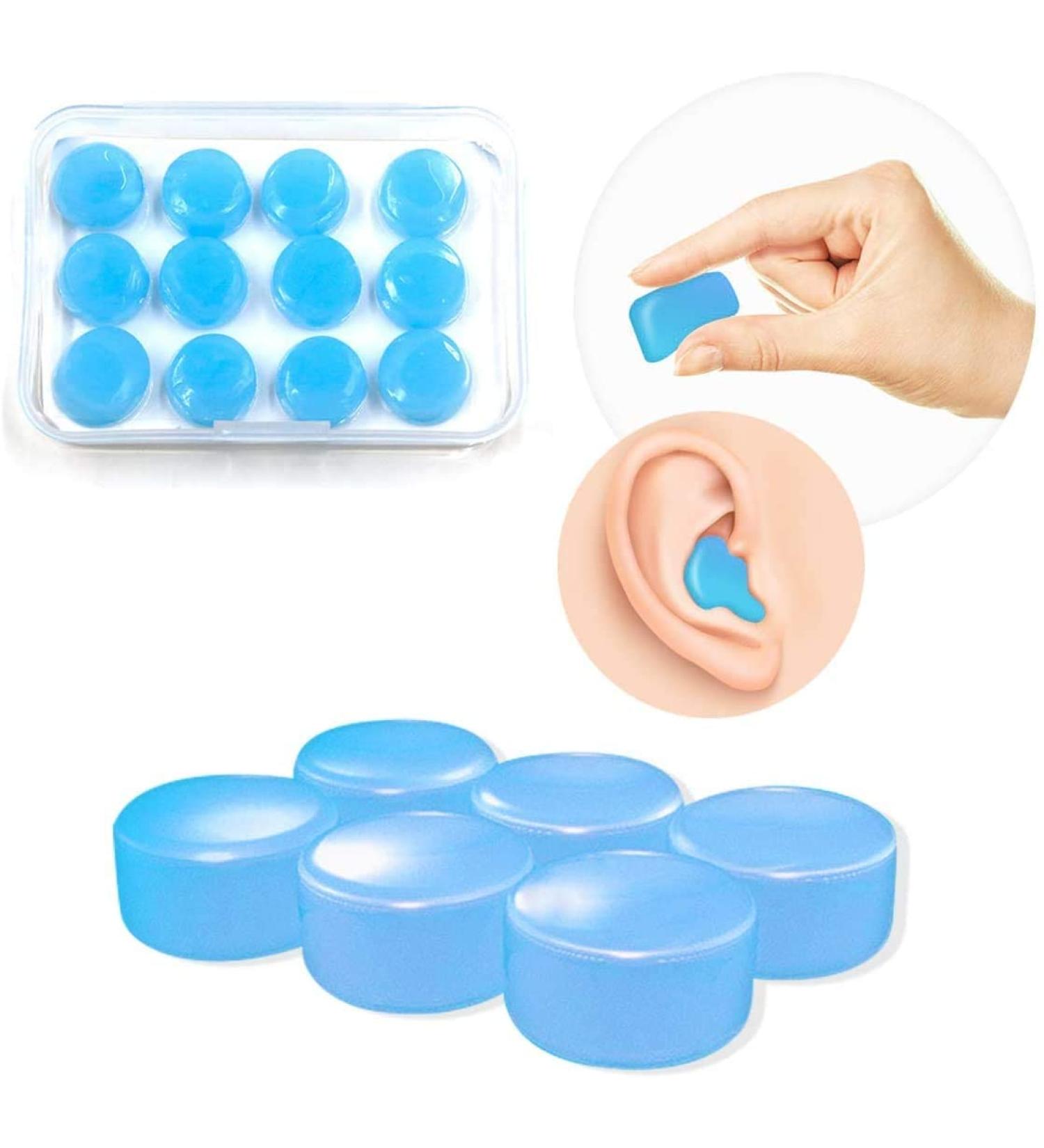 Silicone Earplugs - Soft Reusable Waterproof Noise Suppression for Swimming Sleeping Shooting Airplanes & Concerts - Buy Now in Blue - Buy Online on GoSupps.com