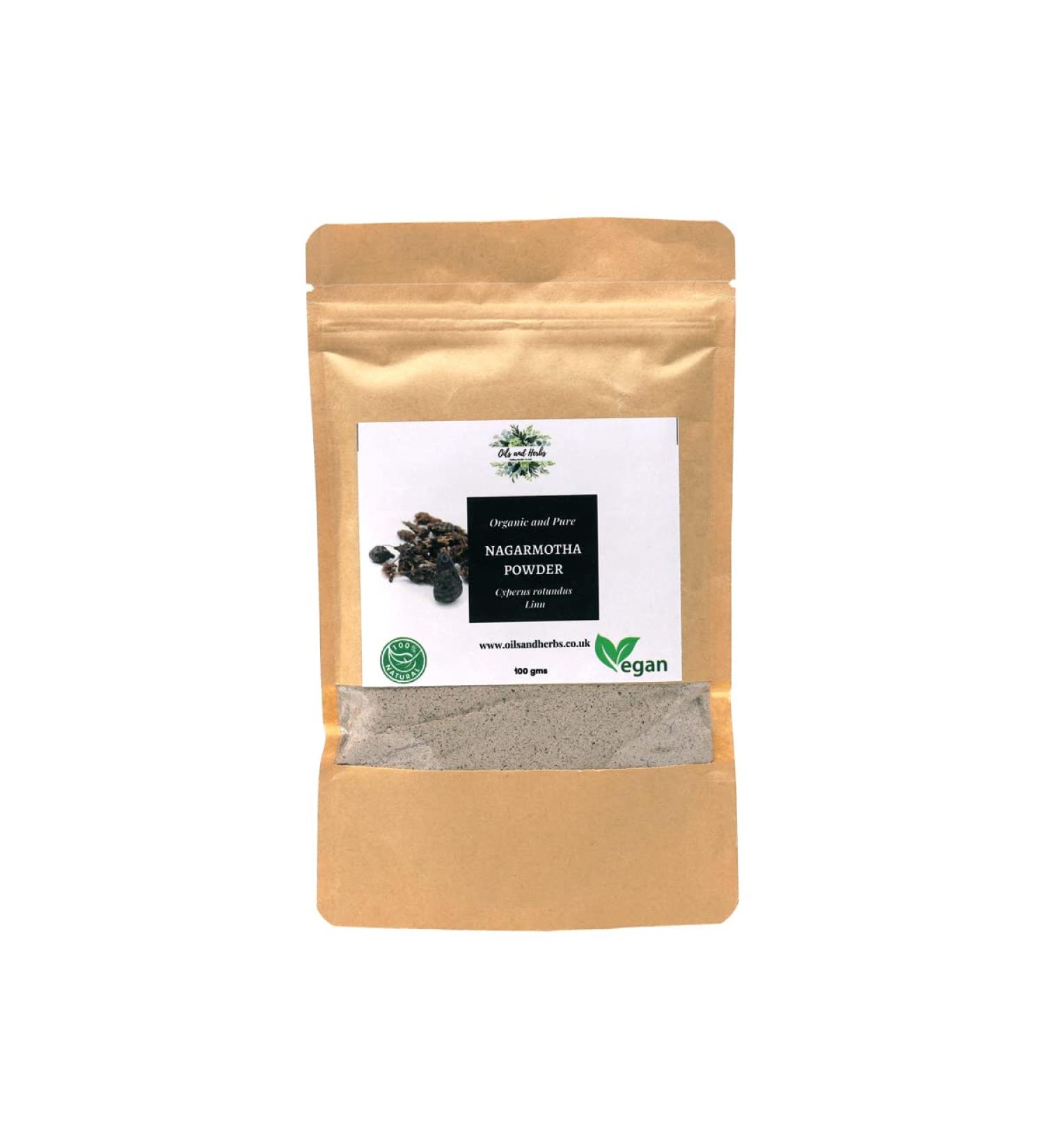 Clean Organic Nagarmotha Powder- Cyperus scariosus - 100% Pure and Natural (100) - Buy Online on GoSupps.com