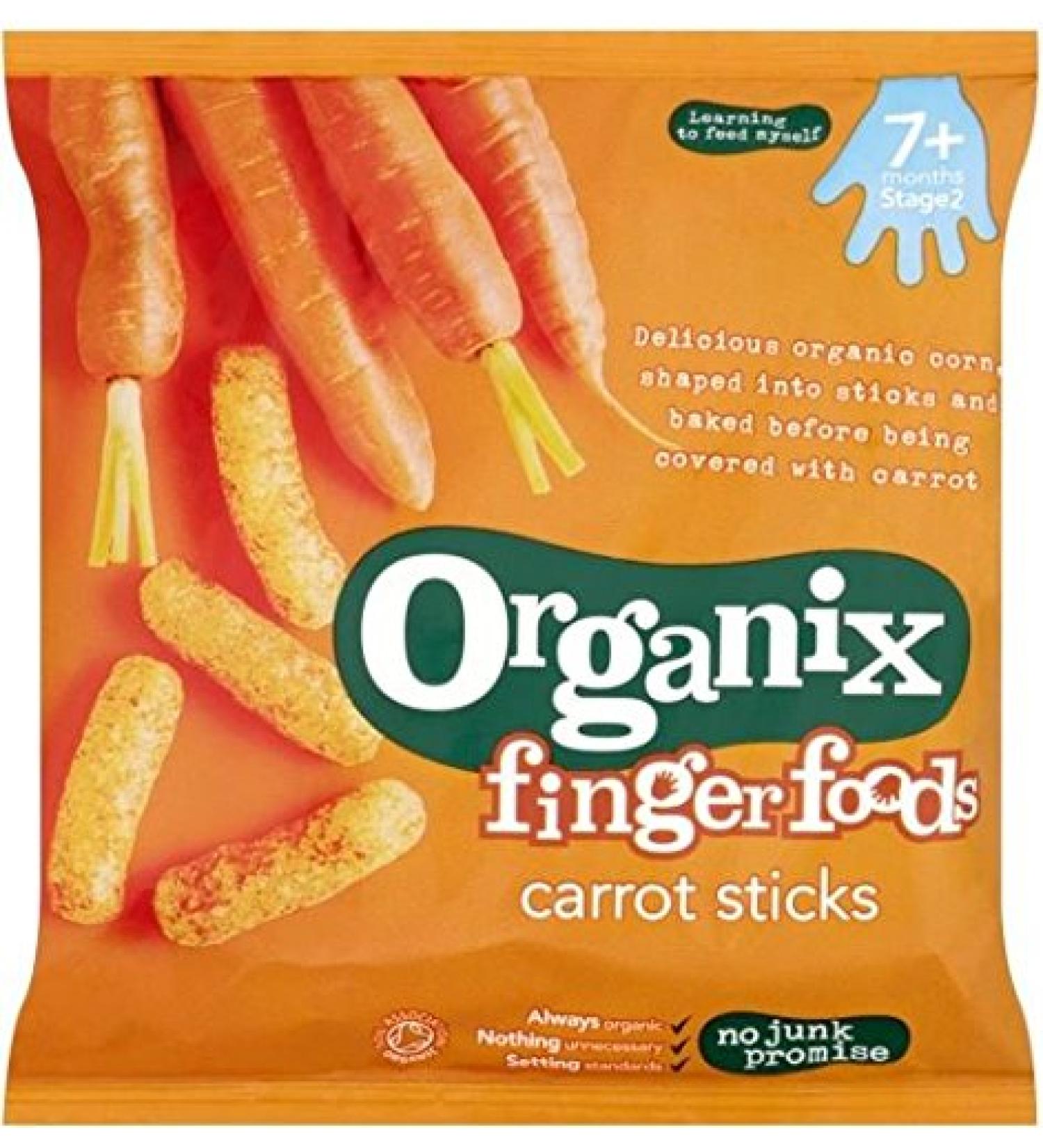 Organix Finger Foods Organic Carrot Sticks 7mth+ (20g) - Pack of 6