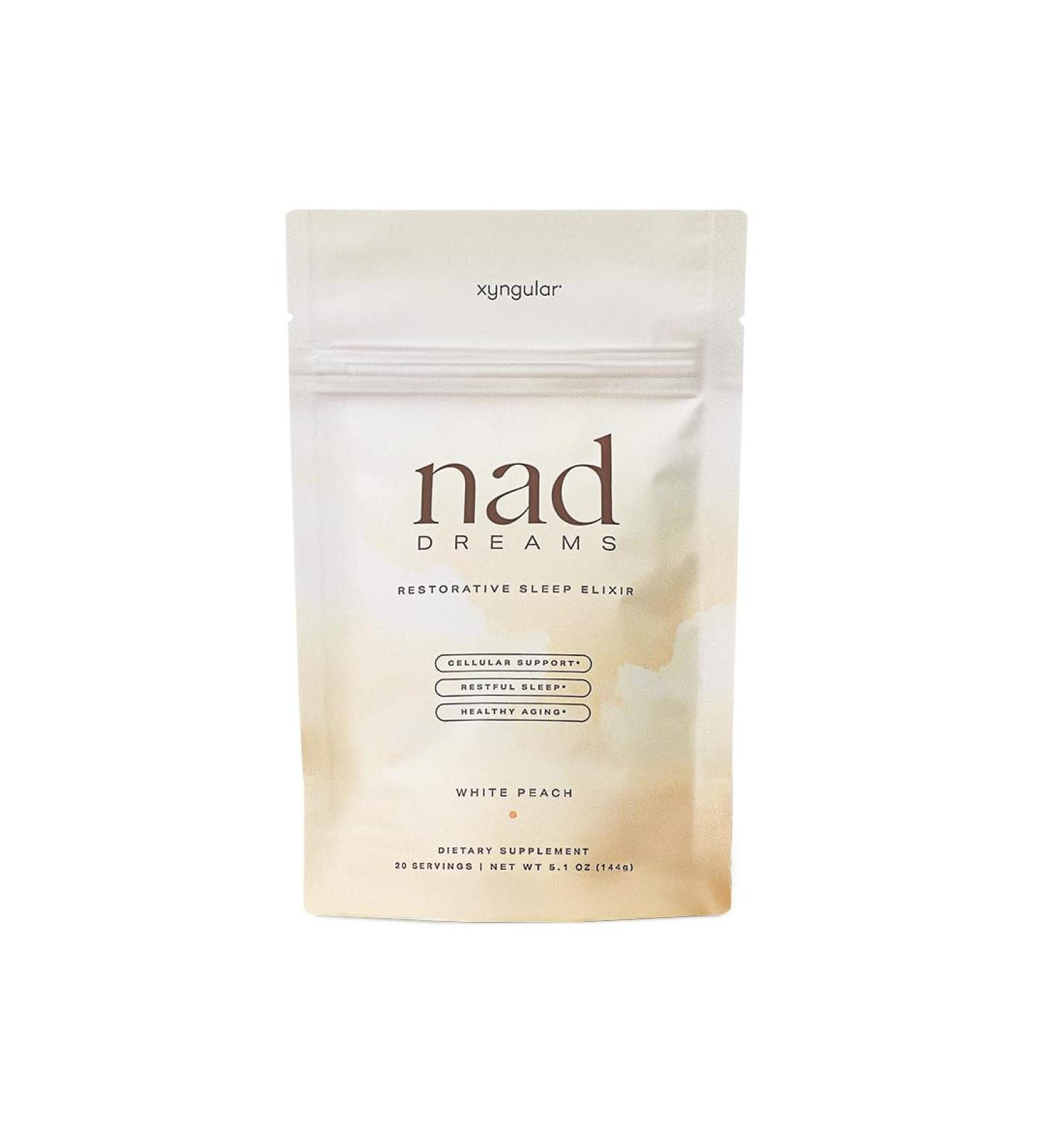 Xyngular NAD Dreams NAD+ Supplement for Women & Men Trans-Resveratrol for Longevity Magnesium & L-Theanine for Sleep Aid Organic Tart Cherry for Deep Recovery 20 Servings Juicy White Peach - Buy Online on GoSupps.com