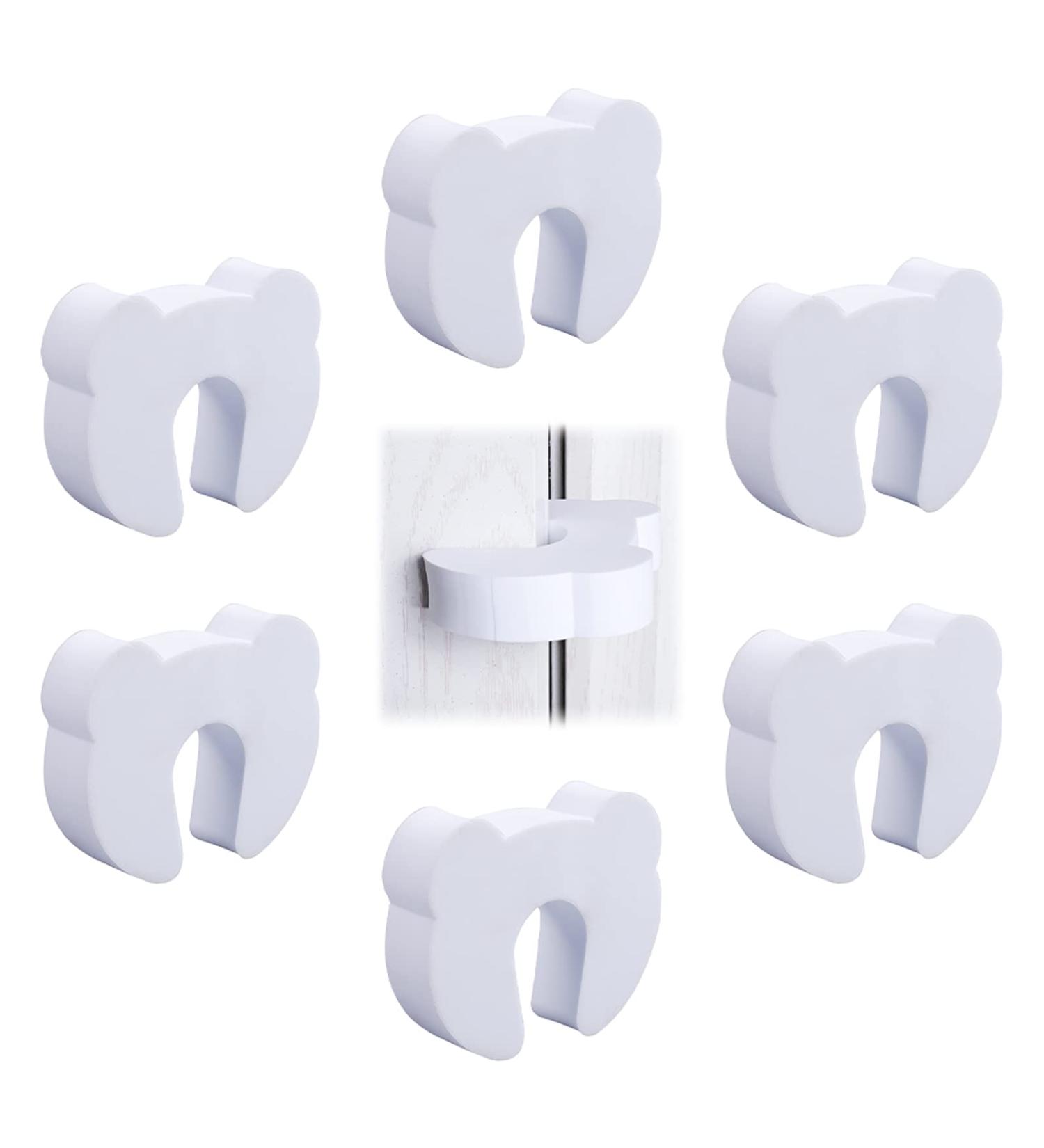 Kids Foam Door Stop 6PC Set - Baby Safety Finger Guard (White) - Buy Online on GoSupps.com