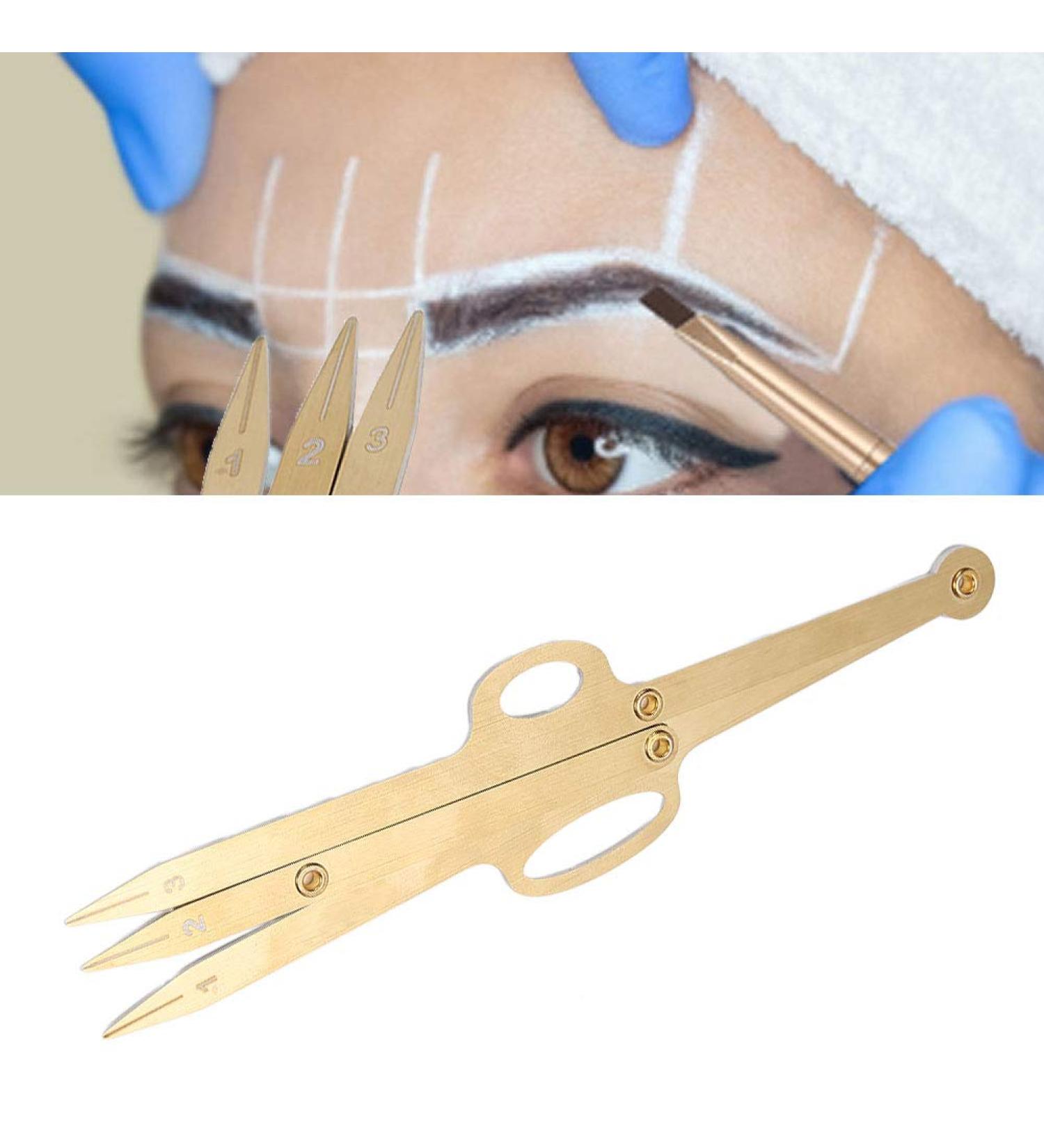 Gold Eyebrow Stencil Ruler for Positioning and Shaping - Stainless Steel Microblading Tool - Buy Online on GoSupps.com