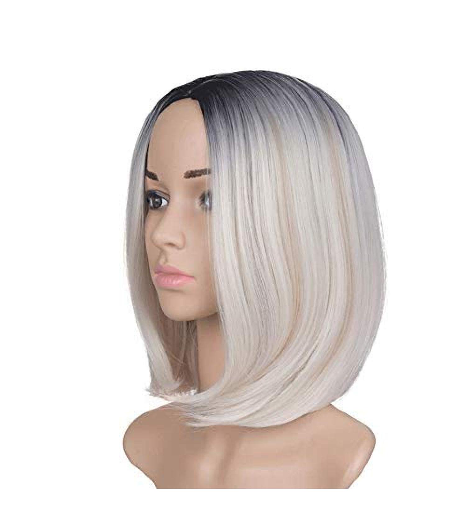 BGHJUE 14 Inch Black Bob Wig - Short Straight Synthetic Hair for Women | Stylish & Versatile - Buy Online on GoSupps.com