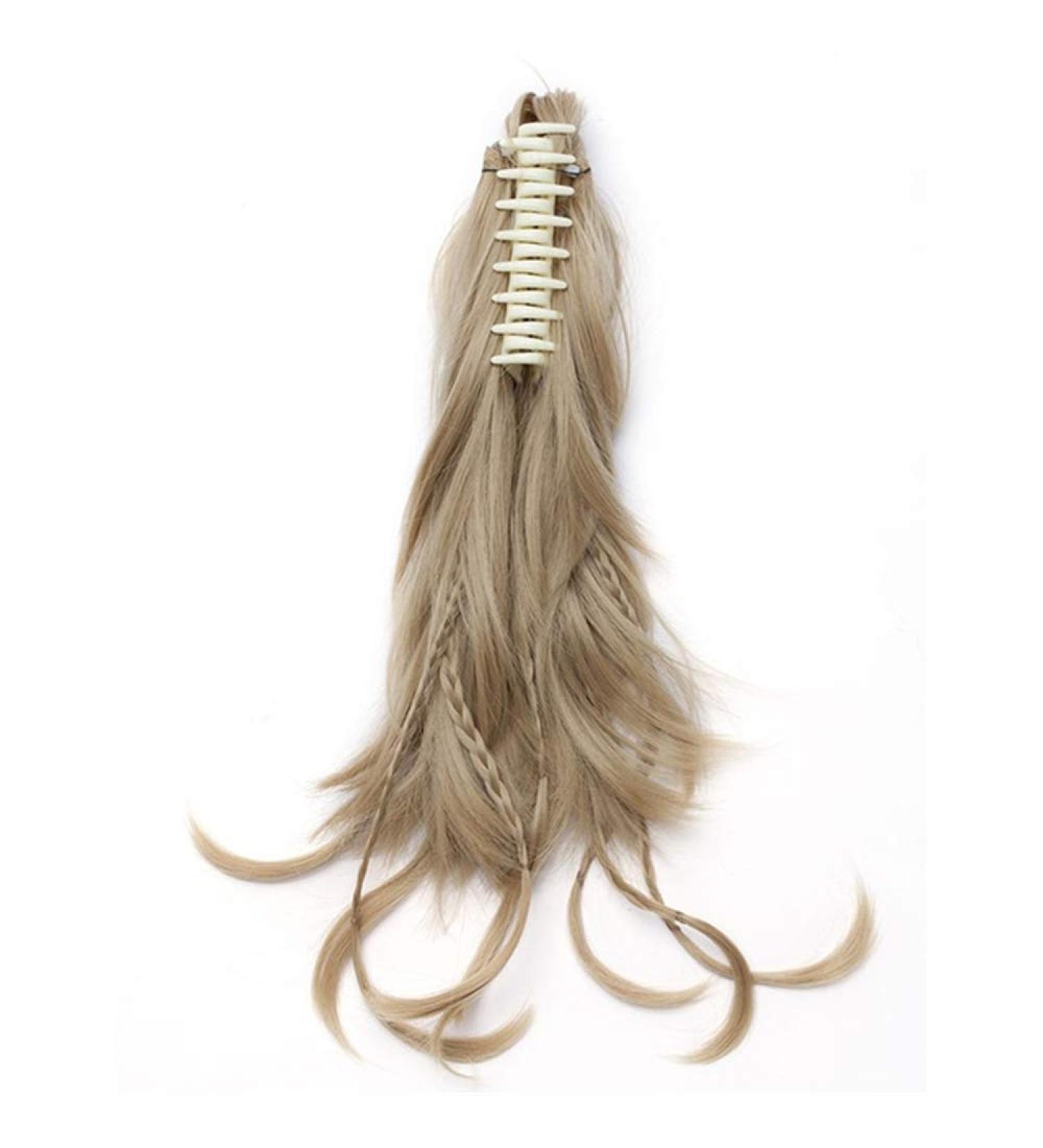 12-Inch Ash Blonde Synthetic Hair Ponytail Clip | Hair Extensions & Wigs for International Shipping - Buy Online on GoSupps.com