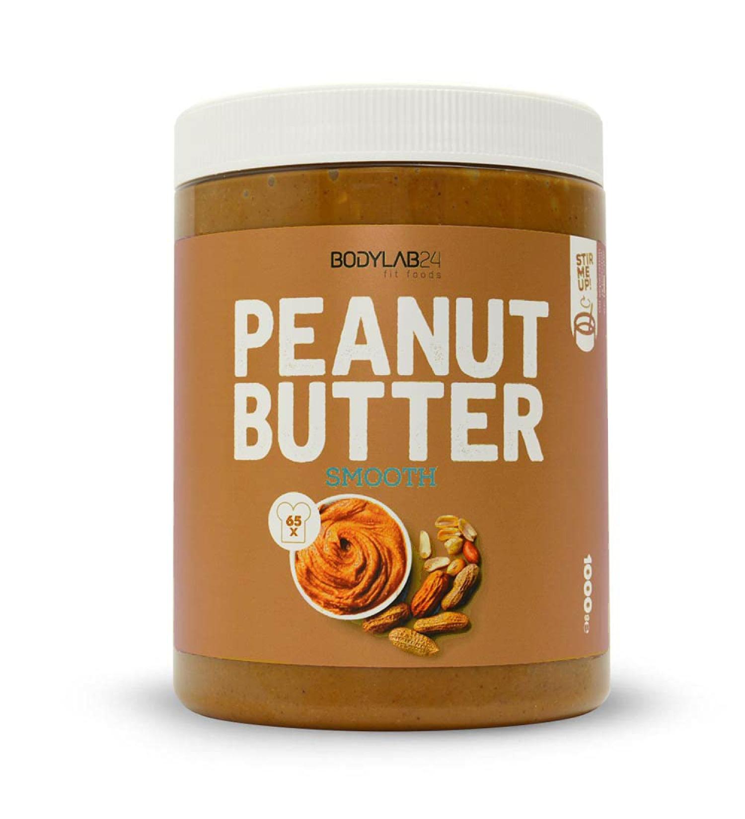 Bodylab24 100% Peanut Butter 1000g - Additive-Free Smooth Peanut Butter for a Healthy Snack - Buy Online on GoSupps.com