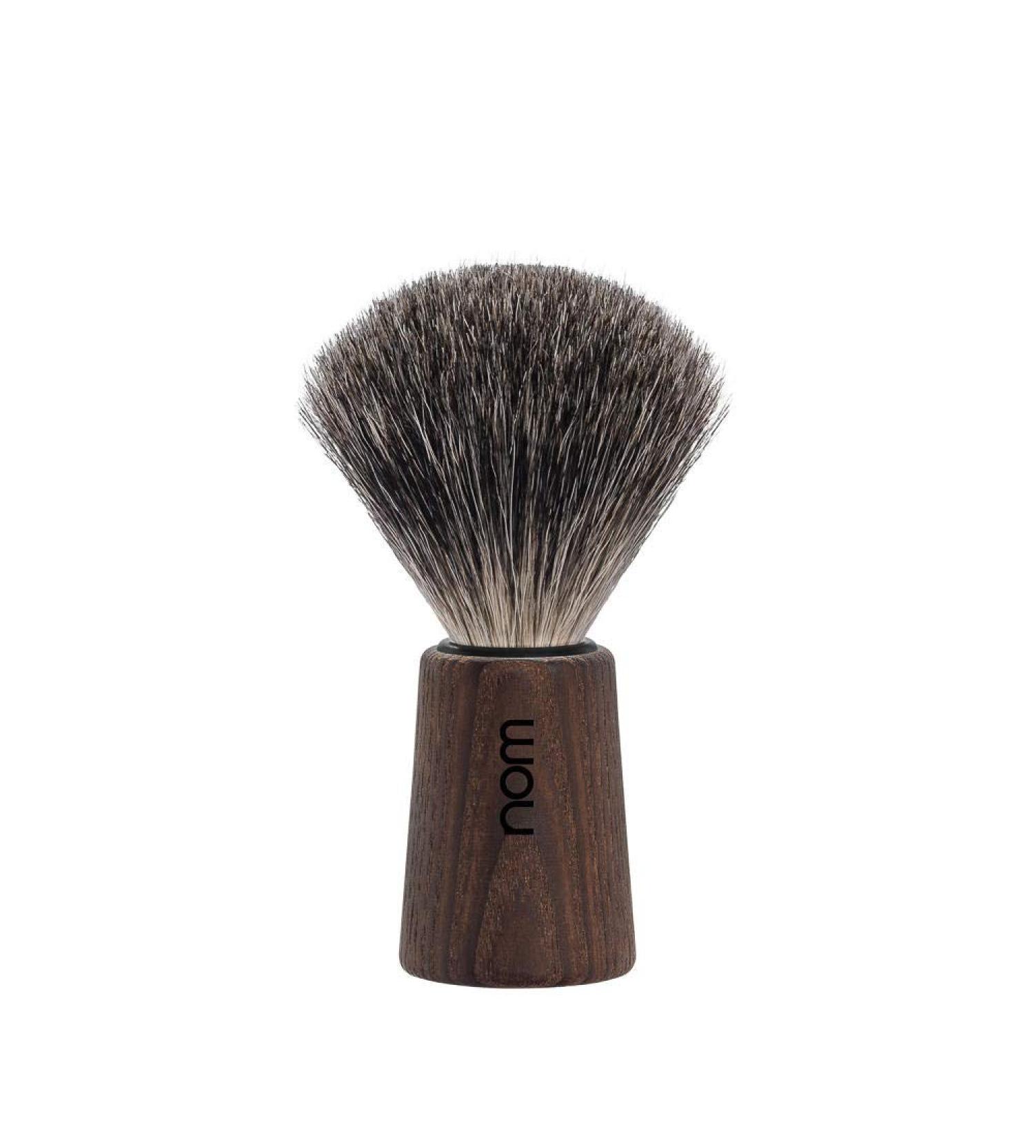 Nom Shaving Brush Pure Badger . Dark Ash