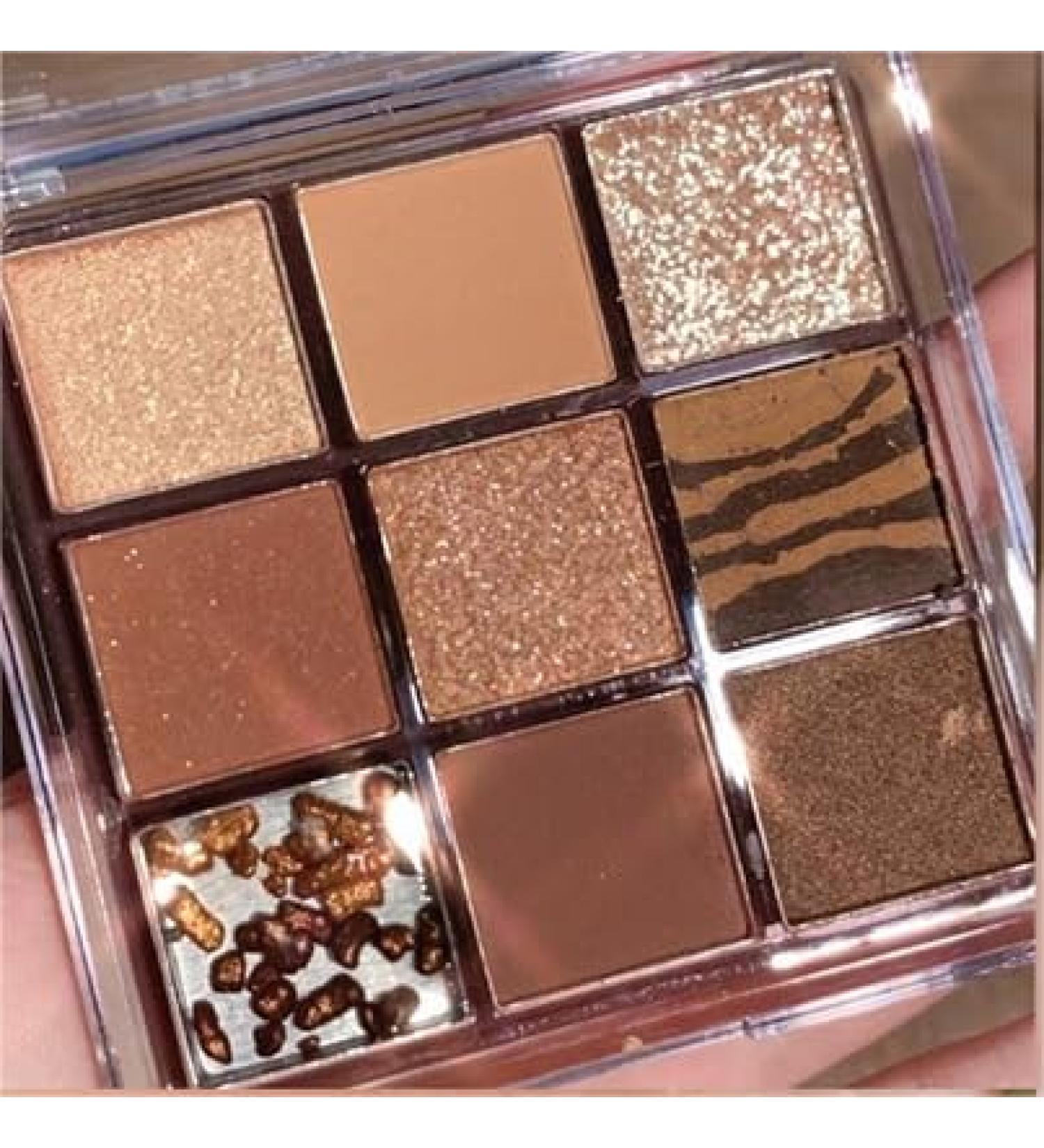 PICKX 9 Colors Glitter Eyeshadow Makeup Palette Matte High Pigmented Colorful Creamy Texture Eye Shadow Powder Natural Waterproof Long Lasting Eyeshadow Powder Cosmetics (brown) - Buy Online on GoSupps.com