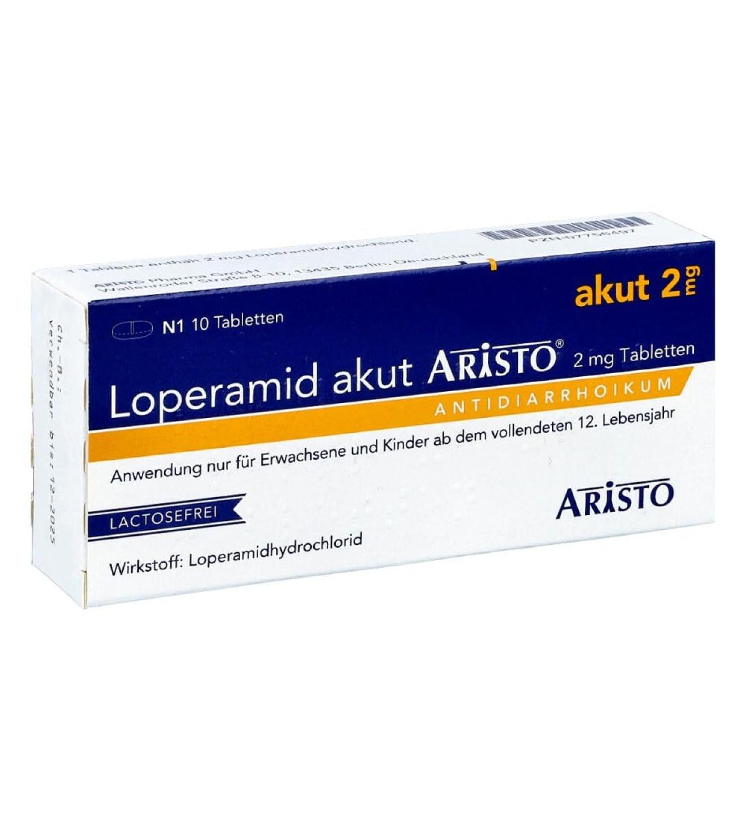 Buy Loperamid Akut Aristo 2 mg Tablets - Fast Relief | 10 Packs - International Shipping - Buy Online on GoSupps.com