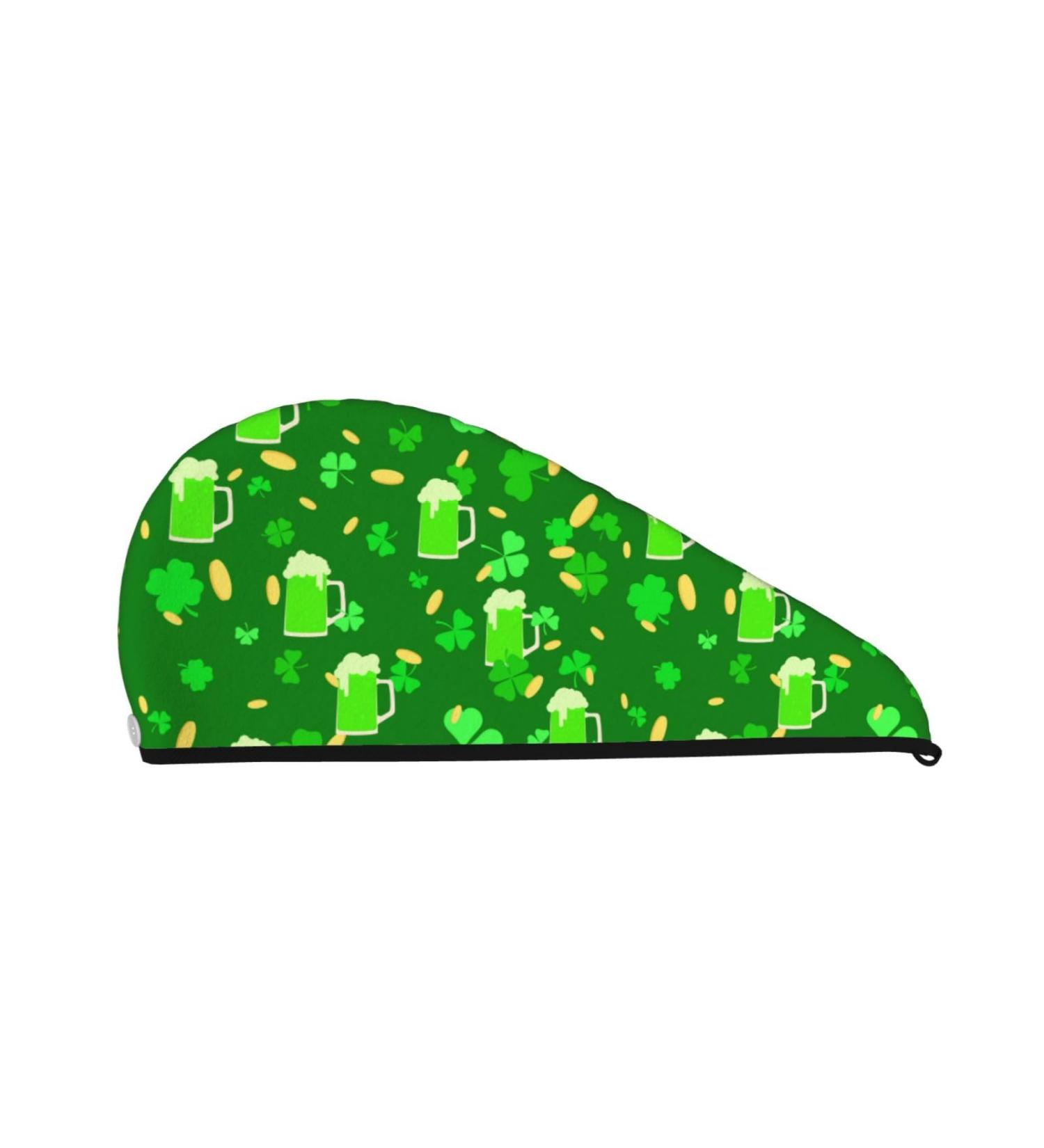 St. Patrick's Day Microfiber Hair Towel Wrap - Super Absorbent Coral Velvet for Long Curly & Thick Hair - Buy Online on GoSupps.com