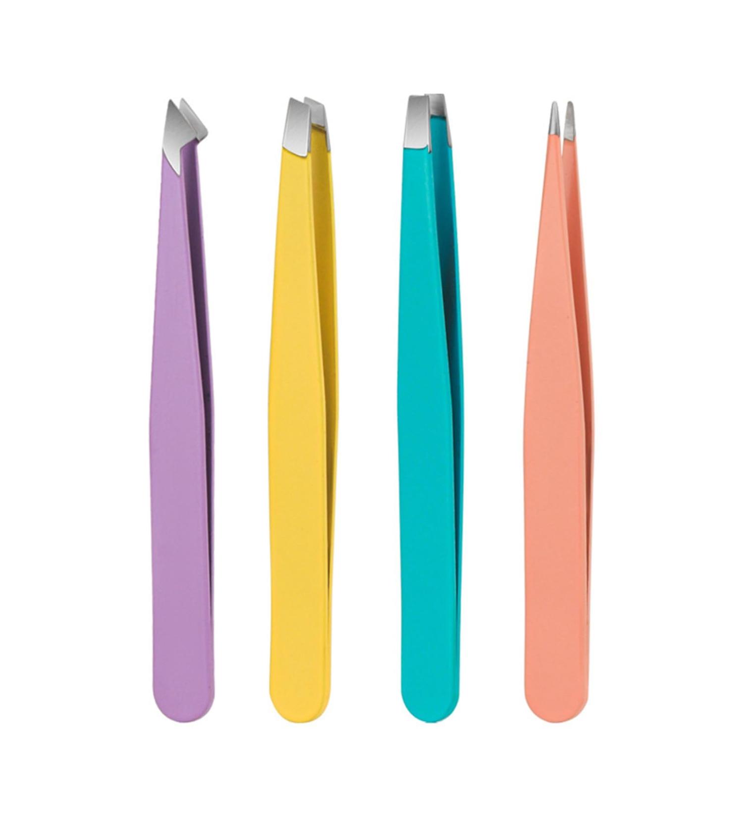 Buy Tainrunse Precision Pointed Tweezers Set - 4-Piece Stainless Steel Eyebrow & Ingrown Hair Removal Tools | International Shipping - Buy Online on GoSupps.com
