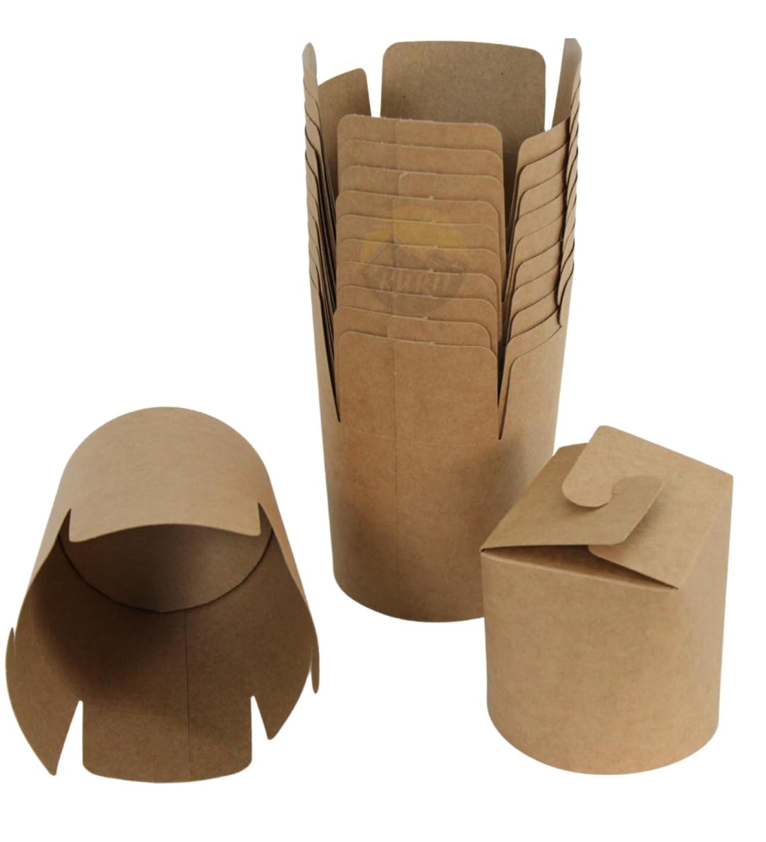 KURTT - Noodle Box - Asian Food - D nerbox - Wok to go Cup - Brown 500 pieces 26oz 750ml