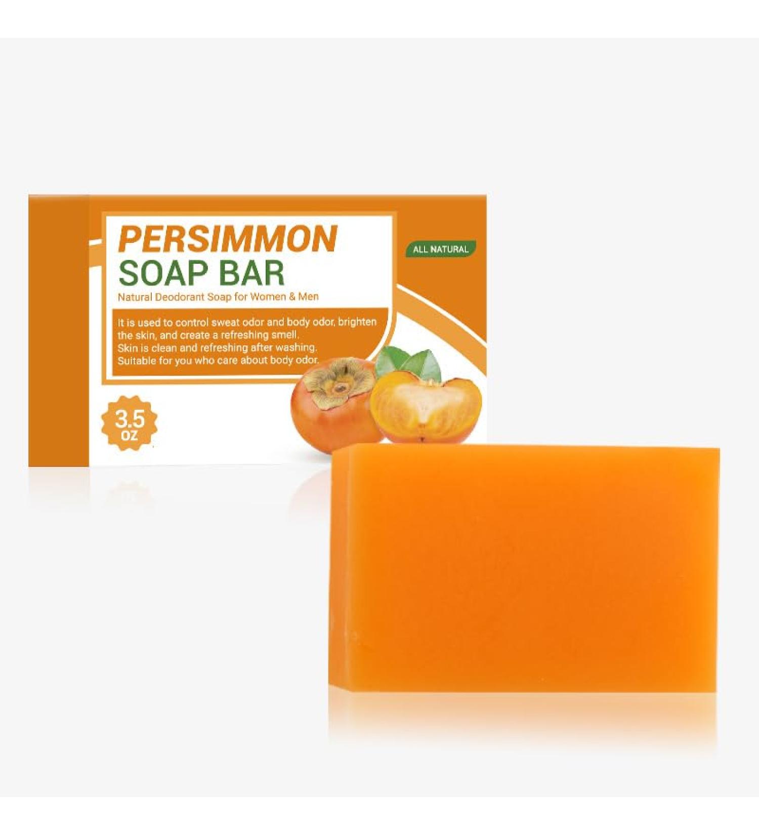 ARCHIDATE Persimmon Natural Solid Body Soap Odor Control Gentle Cleansing and Care Natural Moisturizing Soap for Men and Women