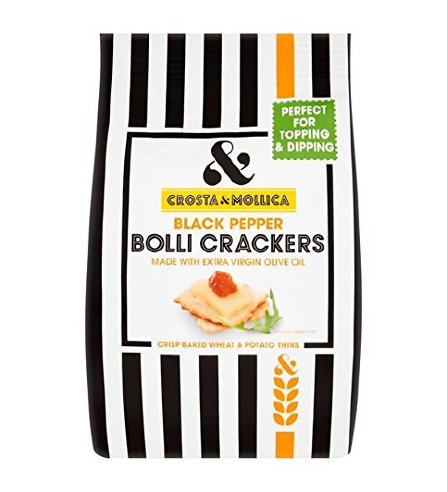 Crust & Mollica Bolli Crackers italiens au poivre noir 150 g