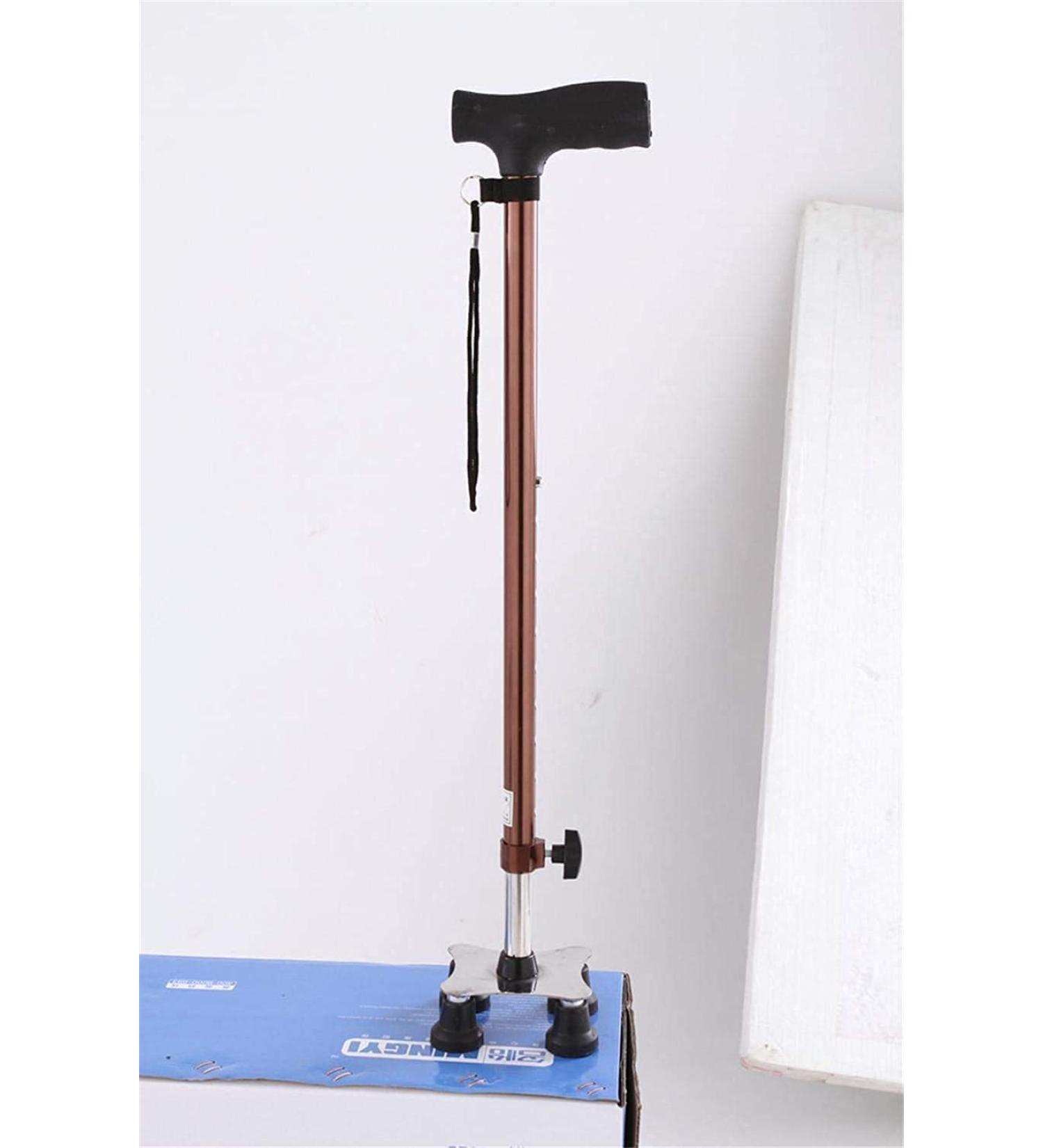Canes Walking Stick with Crutches Poles -with Small 4-Leg Base- Easy and Smart Adjustable Walking Stick-Stainless Steel Non-Slip Lightweight Aluminum Walking Stick Surprise Gift - Buy Online on GoSupps.com