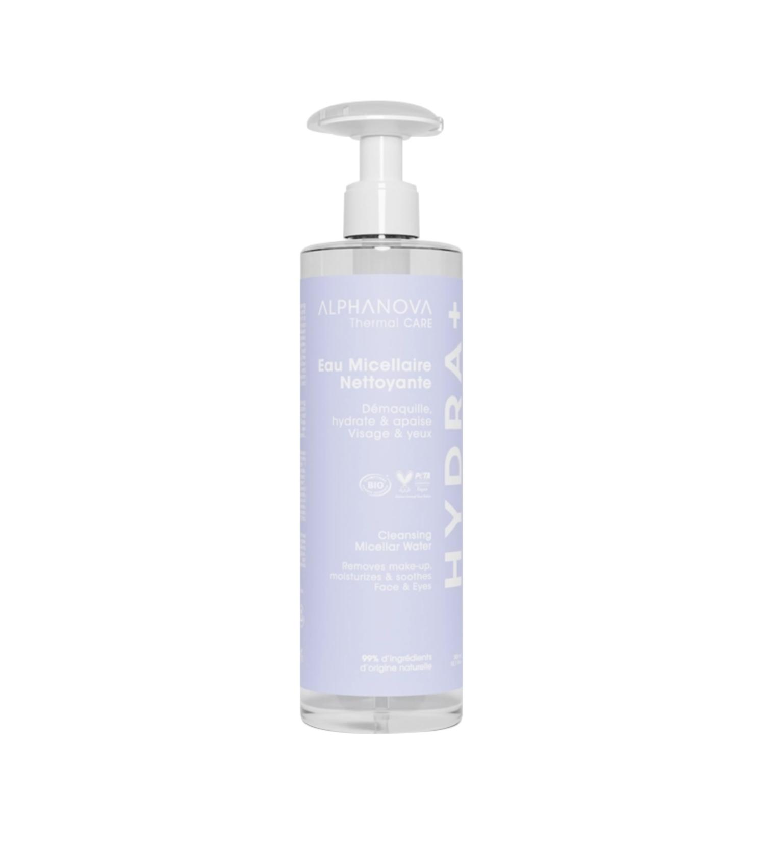  Alphanova ALPHANOVA THERMAL CARE HYDRA+ Cleansing Micellar Water - Hyaluronic Acid - Natural - Certified Organic - ECOPUSH Bottle 400 ml - Buy Online on GoSupps.com