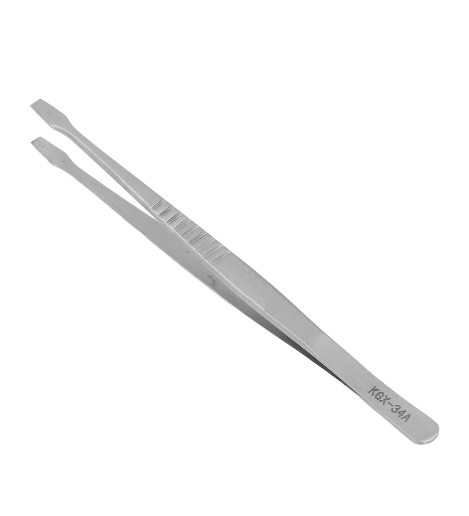 Flat Tweezers for PCB Soldering & Arc Welding | Alloyed Steel Long Handle Straight & Curved Design - Buy Online on GoSupps.com