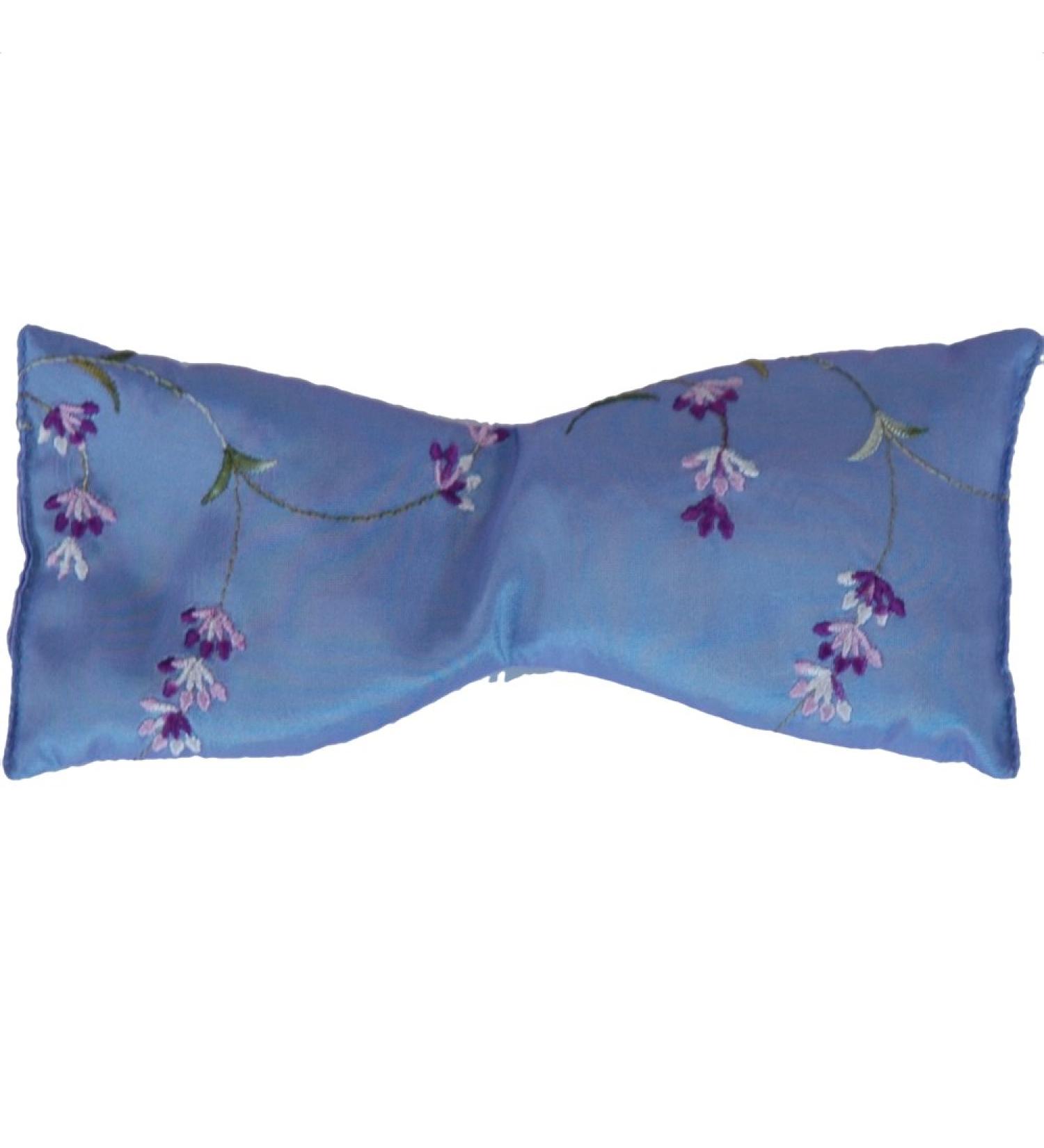 Sonoma Lavender Hand Sewn Lavender Eye Pillow Aromatherapy Eye Mask for Sleeping Satin Spa Eye Pillow Sleep Mask with Lavender Infused Flaxseed Insert Floral Embroidery