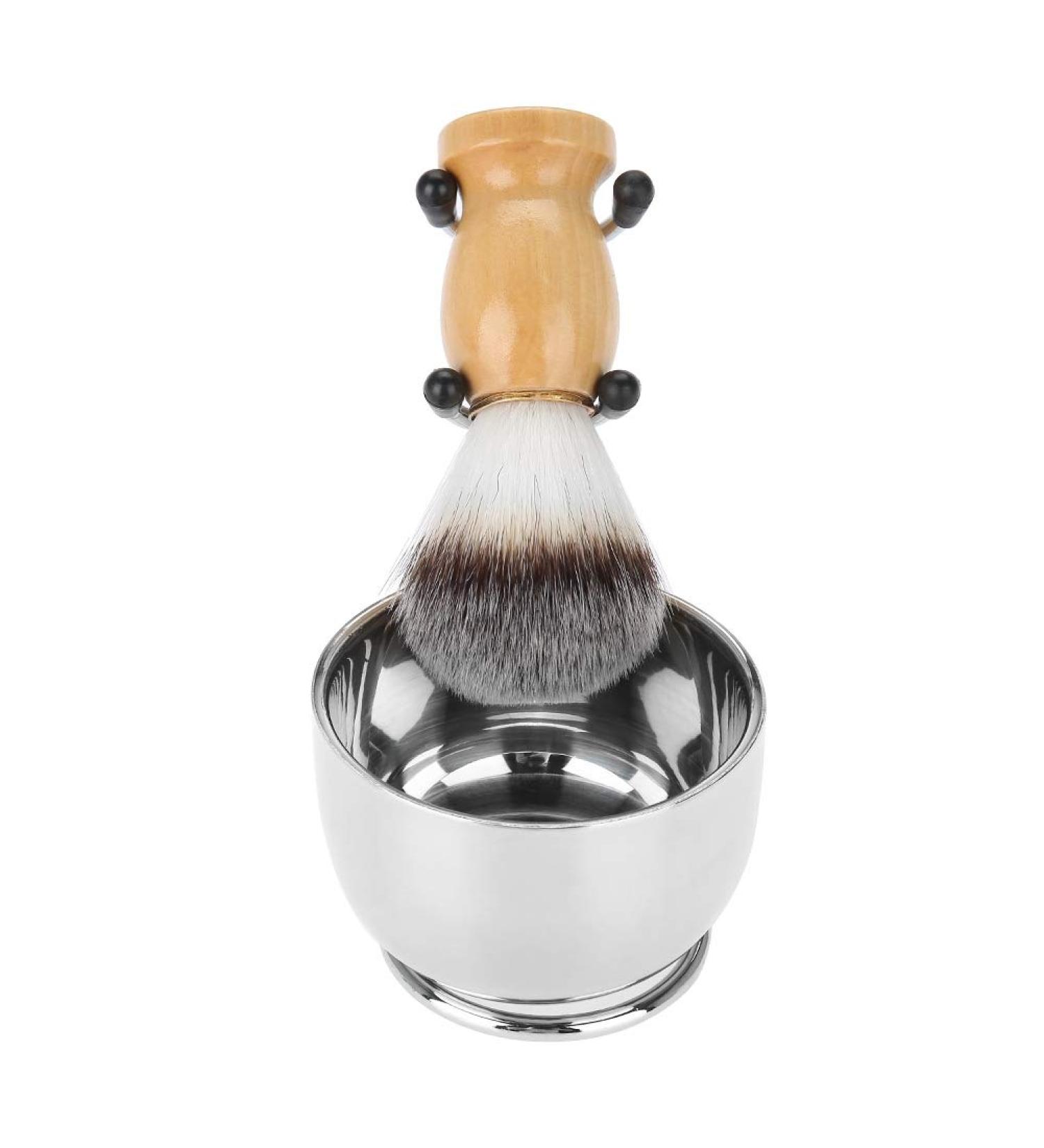 Professional Beard Shaving Set for Men | Stainless Steel Mustache Tool Bowl Stand & Brush - International Shipping Available - Buy Online on GoSupps.com
