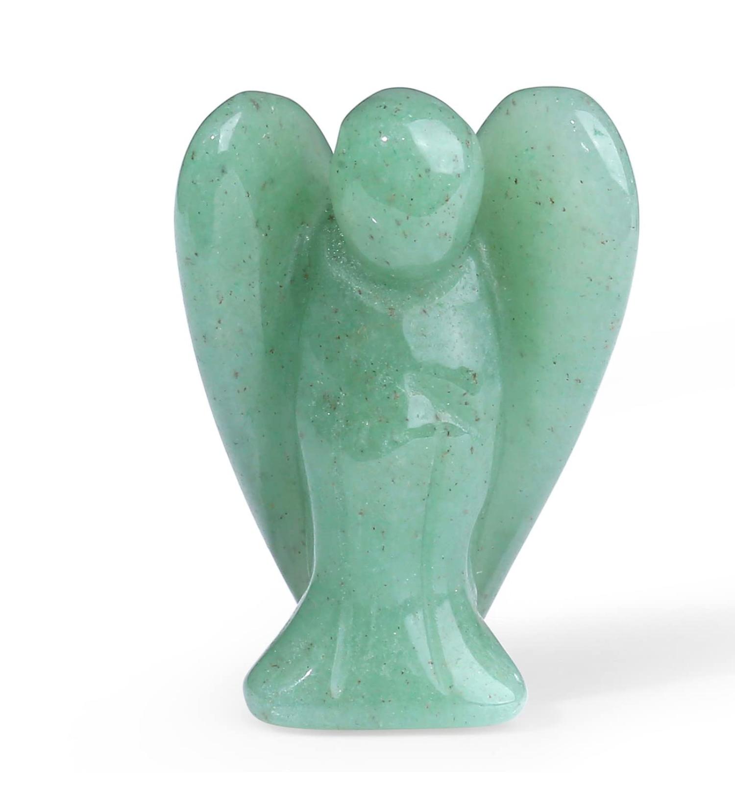 Xiannvxi 38mm Green Aventurine Guardian Angel Figure | Healing Crystals & Gemstones | Polished Reiki Statue Gift - Buy Online on GoSupps.com