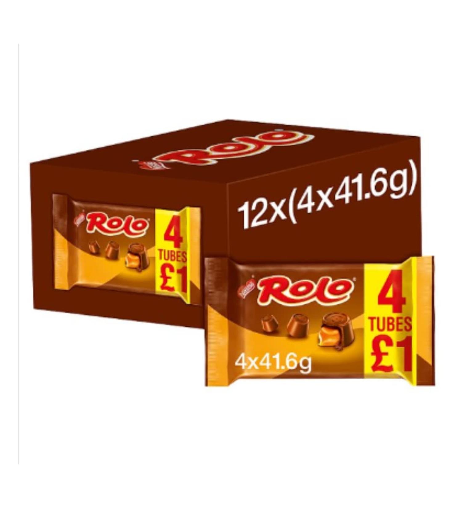 Rolo Milk Chocolate & Caramel Multipack 41.6g 4 Pack x Case of 12