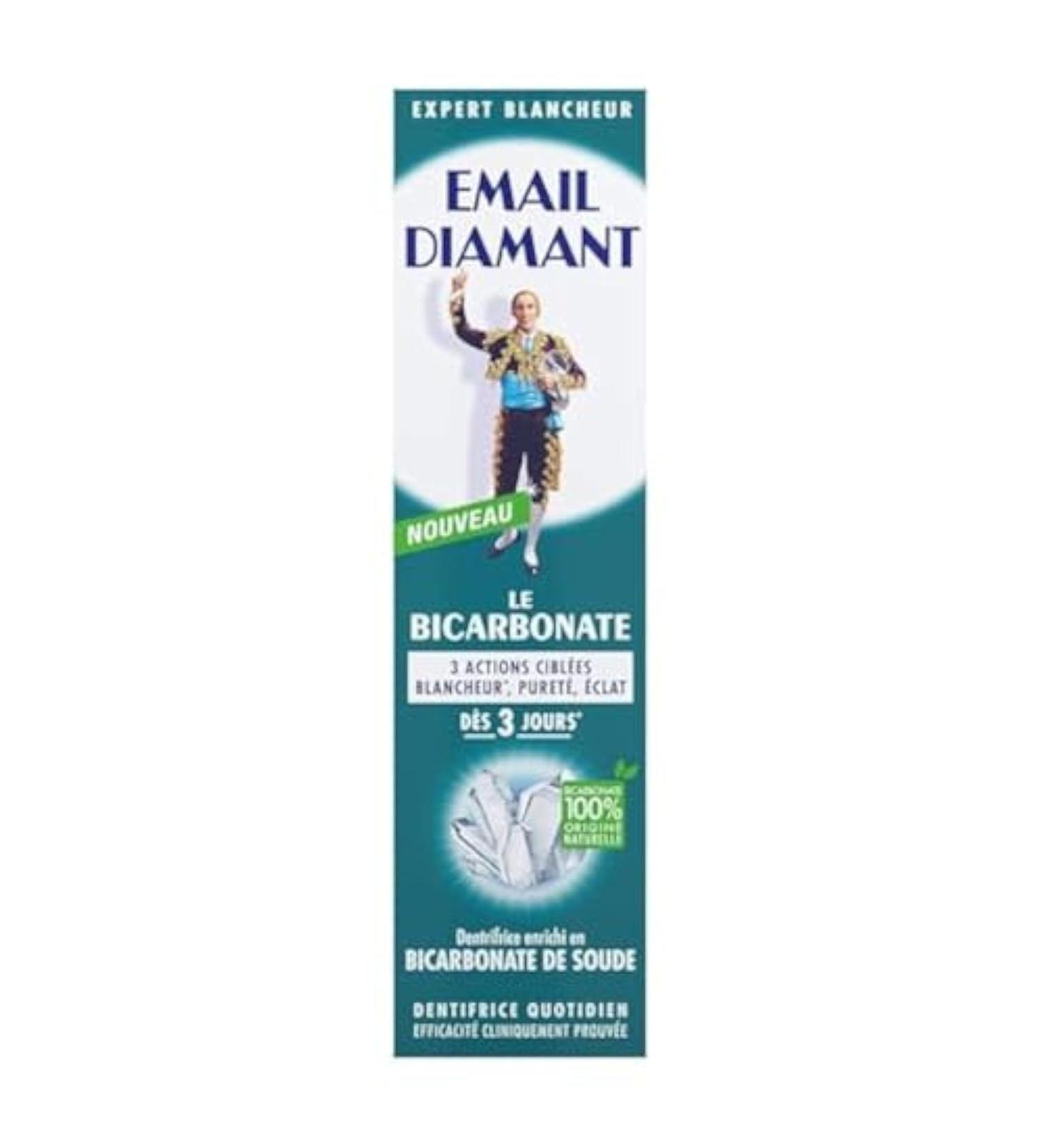 Email Diamant Bicarbonate Toothpaste Enriched with Baking Soda Whiteness, Purity/Radiance from 3 Days, 75 ml