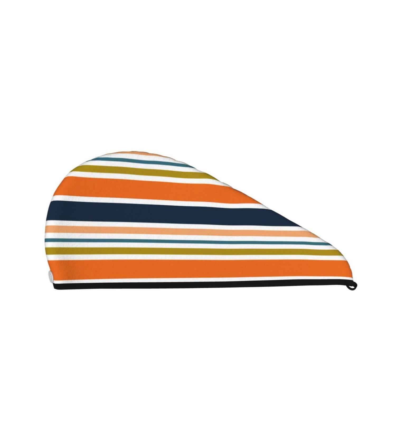 Hair Towel Wrap - Quick Drying Towel Turban with Button | Colorful Pastel Stripes - Perfect for Fast Hair Drying - Buy Online on GoSupps.com
