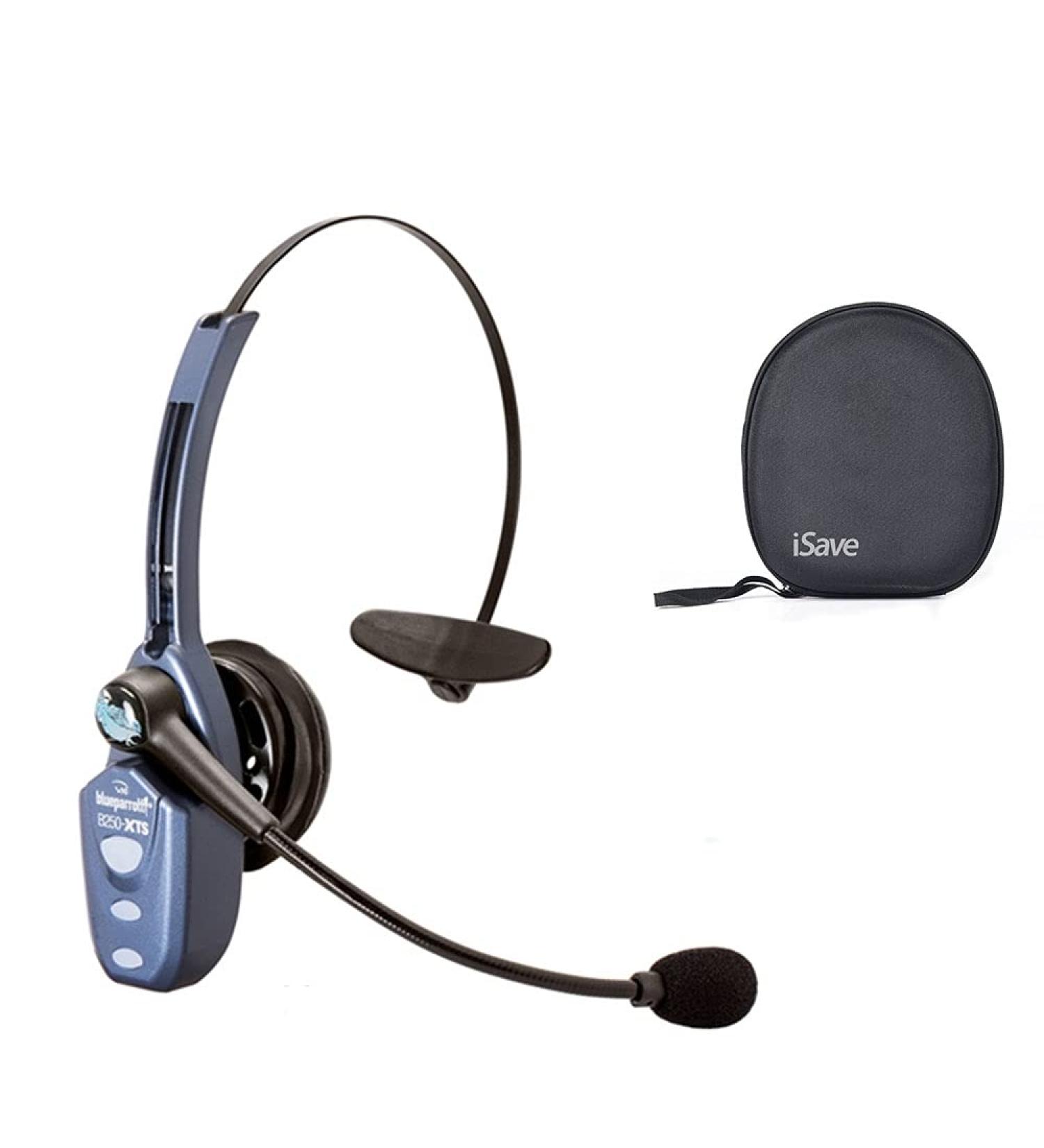 BlueParrott B250-XTS (203890) Noise Cancelling Wireless Bluetooth Headset (Renewed) with Protective Carrying Case - 20 Hours Talk Time - Buy Online on GoSupps.com