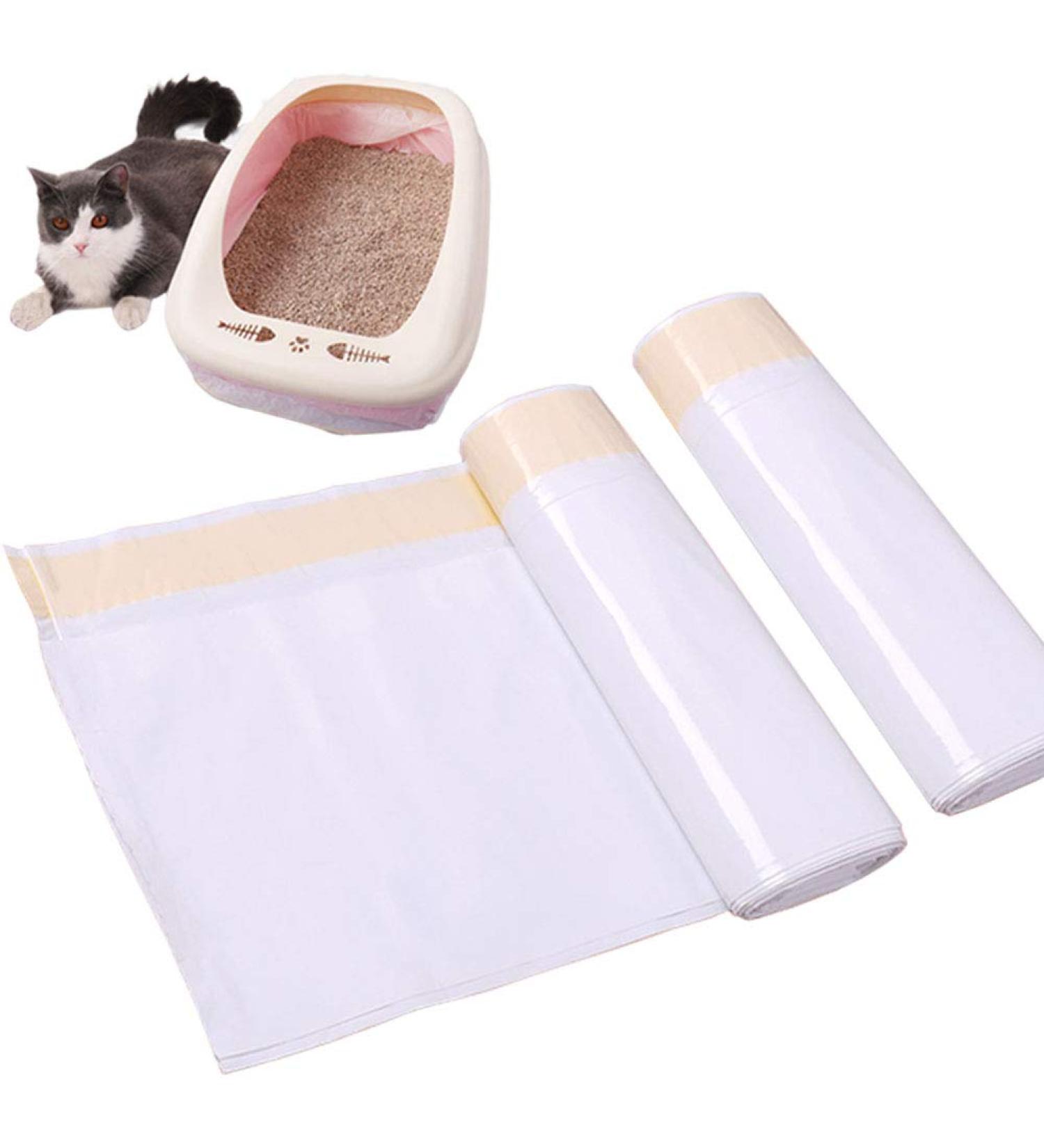 HoaBoly Cat Litter Box Liners Jumbo Drawstring Cat Litter Pan Bags Heavy Duty Durable Kitty Litter Bags for Cats Pet Supplies(14 Pack) - Buy Online on GoSupps.com