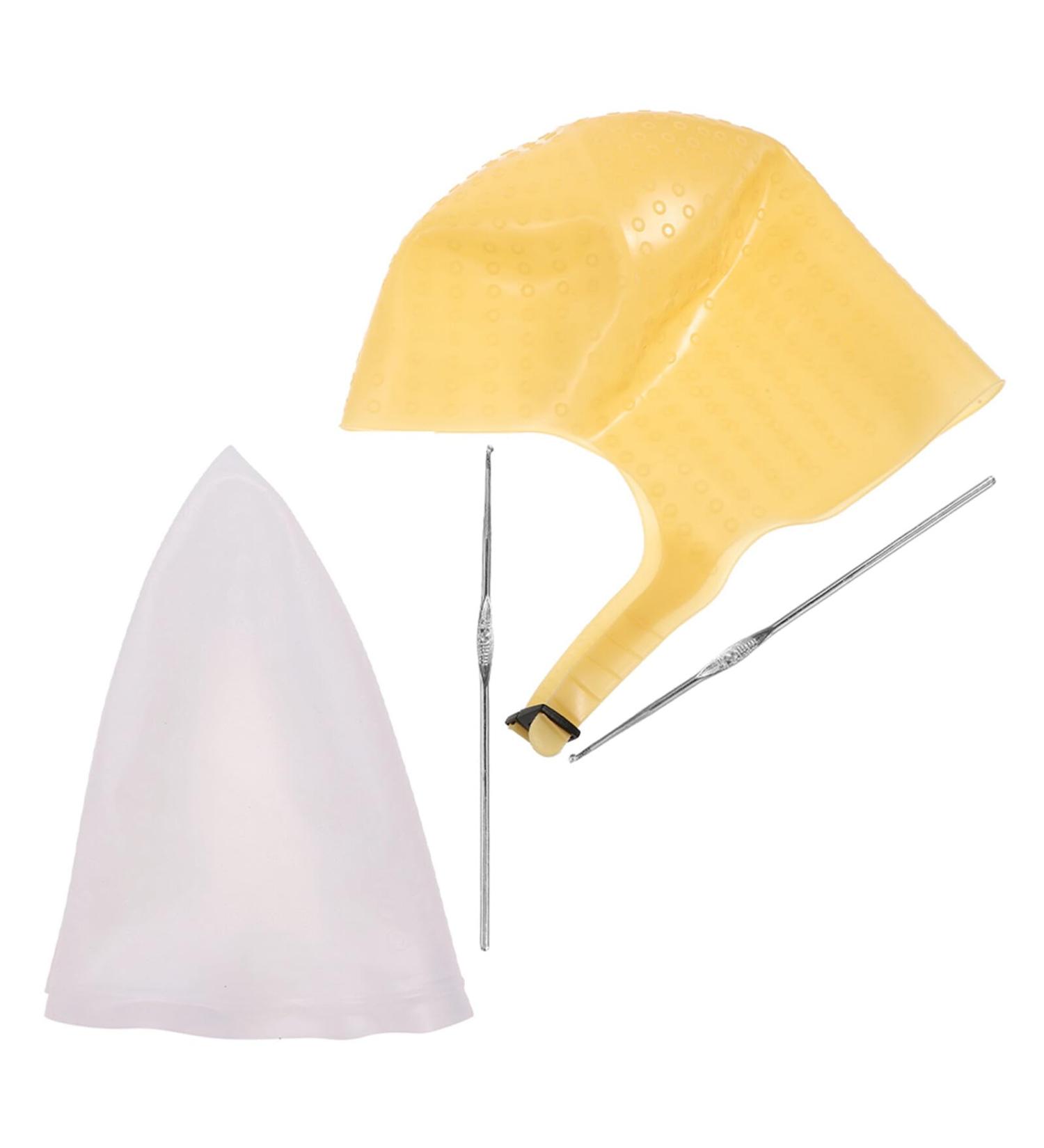 Vaguelly Bonnet de Coloration Capillaire Silicone 2 Pi ces Taille Unique avec Aiguille pour M ches Bonnet M ches R utilisable pour Professionnels et Particuliers Utilisation Salon - Buy Online on GoSupps.com