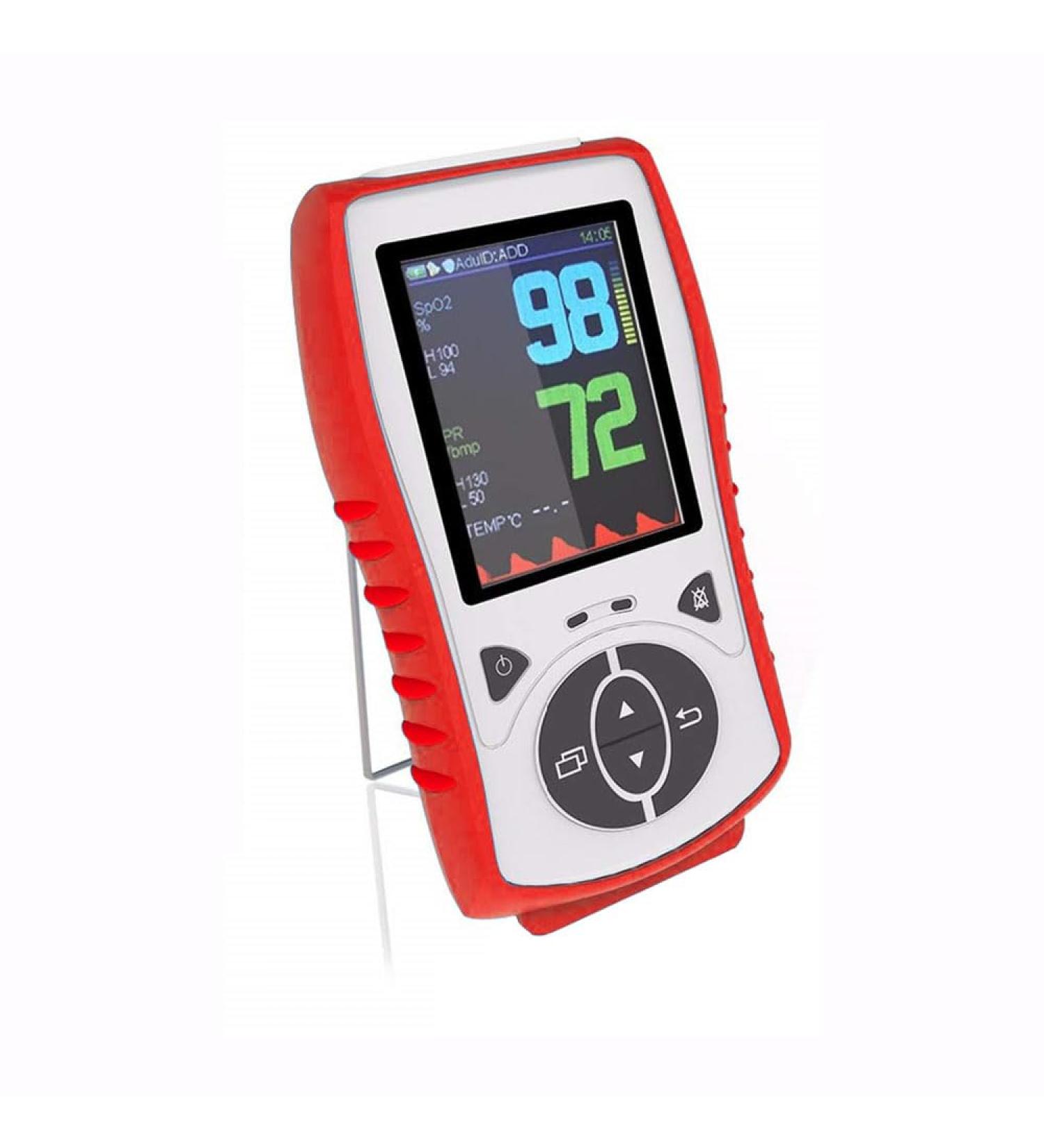 Vet Pulse Oximeter - Handheld Pet Vital Signs Monitor for Dogs Cats & Horses | SpO2 Heart Rate TEMP | Rechargeable LCD Device (Orange Case - Buy Online on GoSupps.com