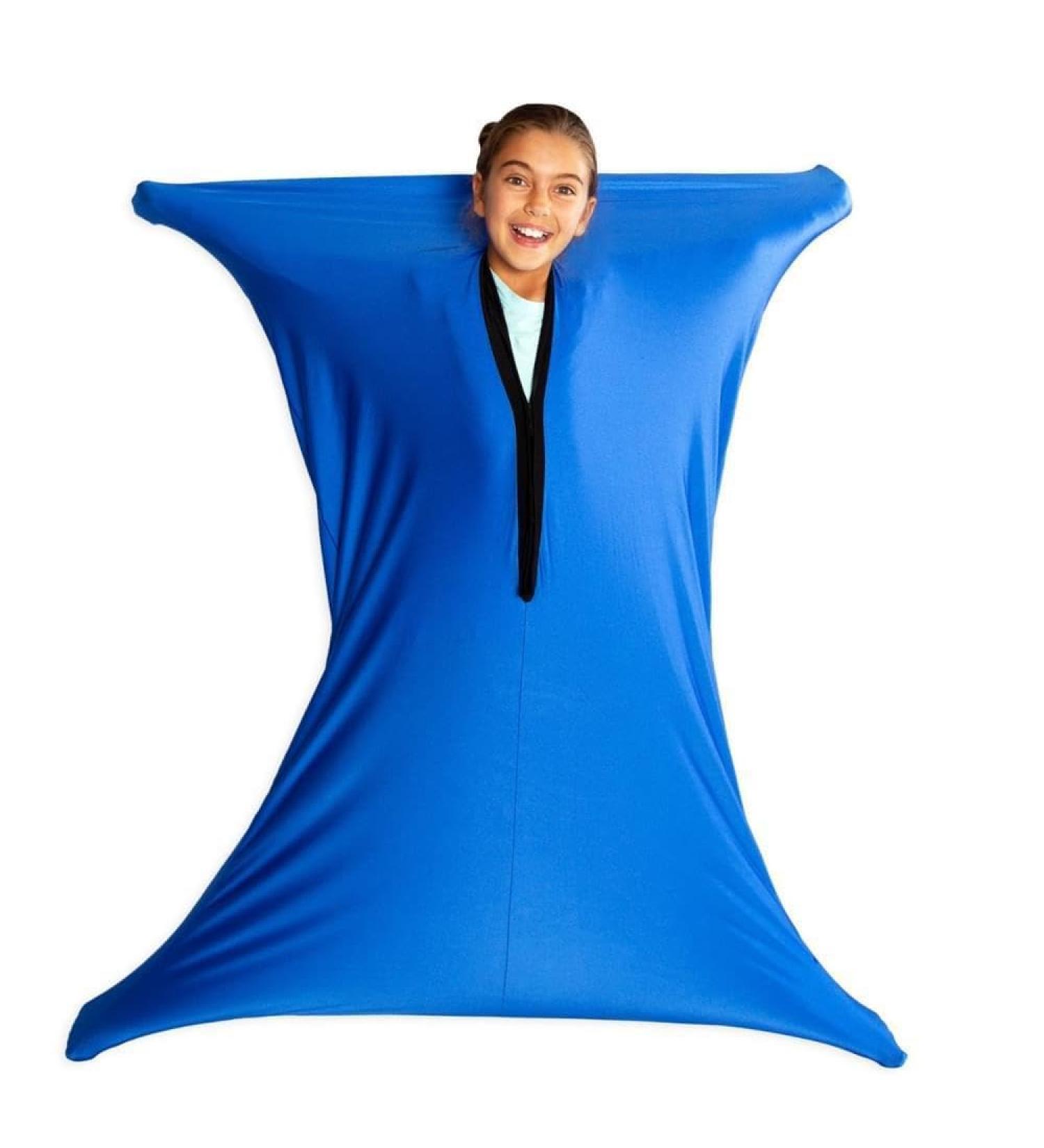 SZSMART Sensory Body Sock for Kids 47"x27" Full-Body Wrap Stretchy Body Sox to Relieve Stress for Children with Autism Anxiet (Blue M/114-137cm) M/114-137cm Blue - Buy Online on GoSupps.com