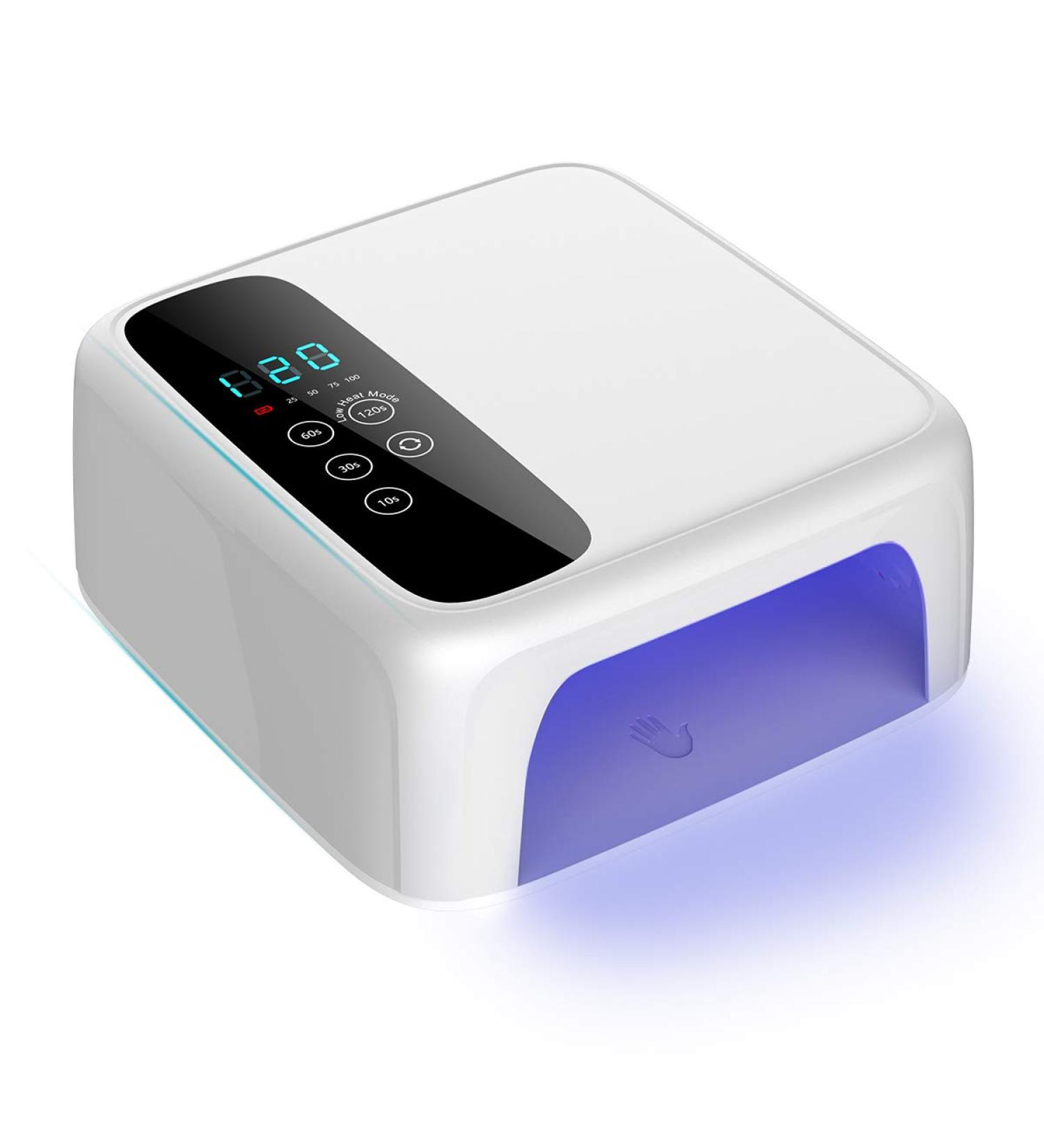 BETE Cordless 72W Rechargeable LED Nail Lamp with LCD Display - Wireless Nail Dryer for Gel Polish - Portable UV LED Nail Light with 4 Timer Settings - Professional White - Buy Online on GoSupps.com